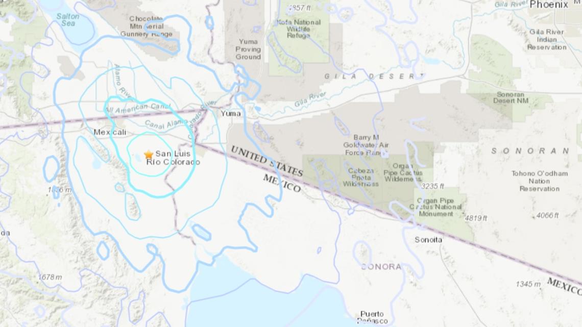 The earthquake was felt in southern Arizona