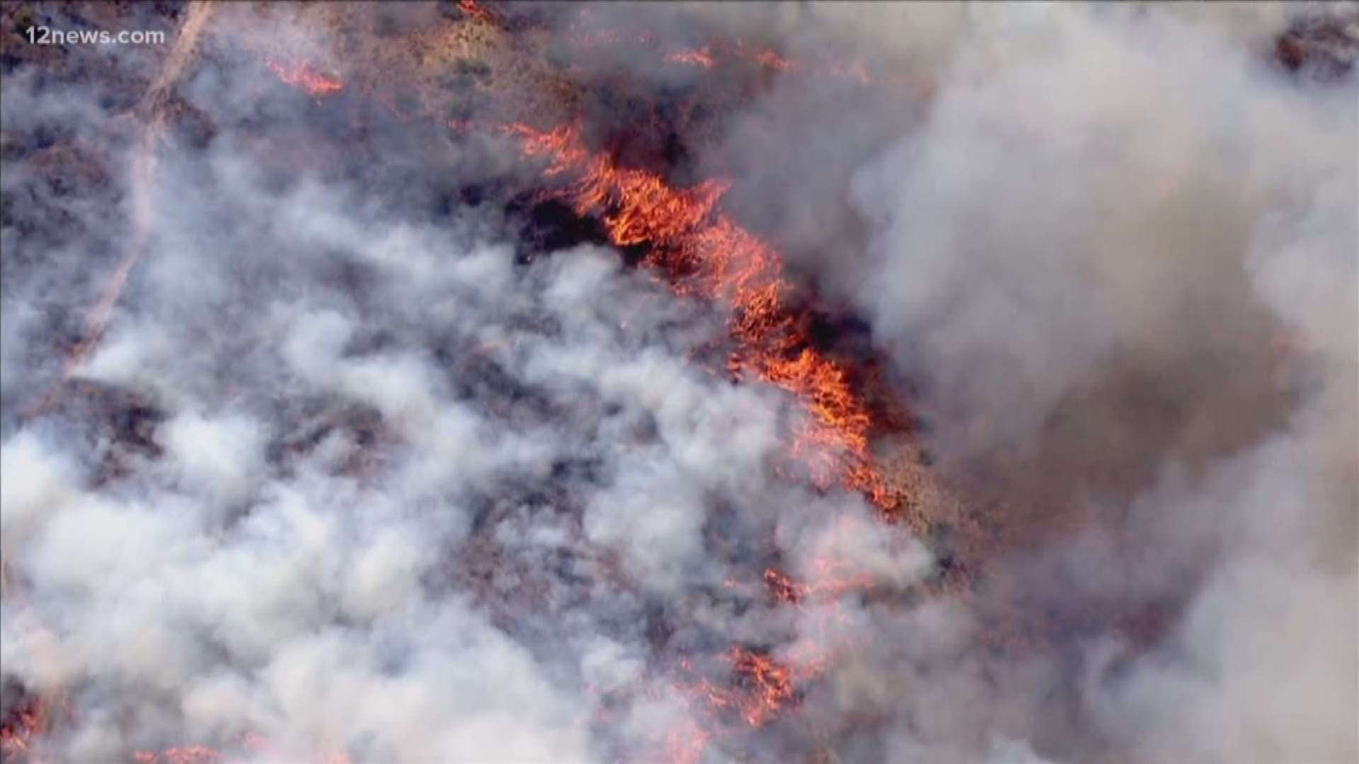 The Mountain Fire grew from 30 acres to 300 acres in a matter of two to three hours. The fire is burning near Bartlett Lake inside the Tonto National Forest.