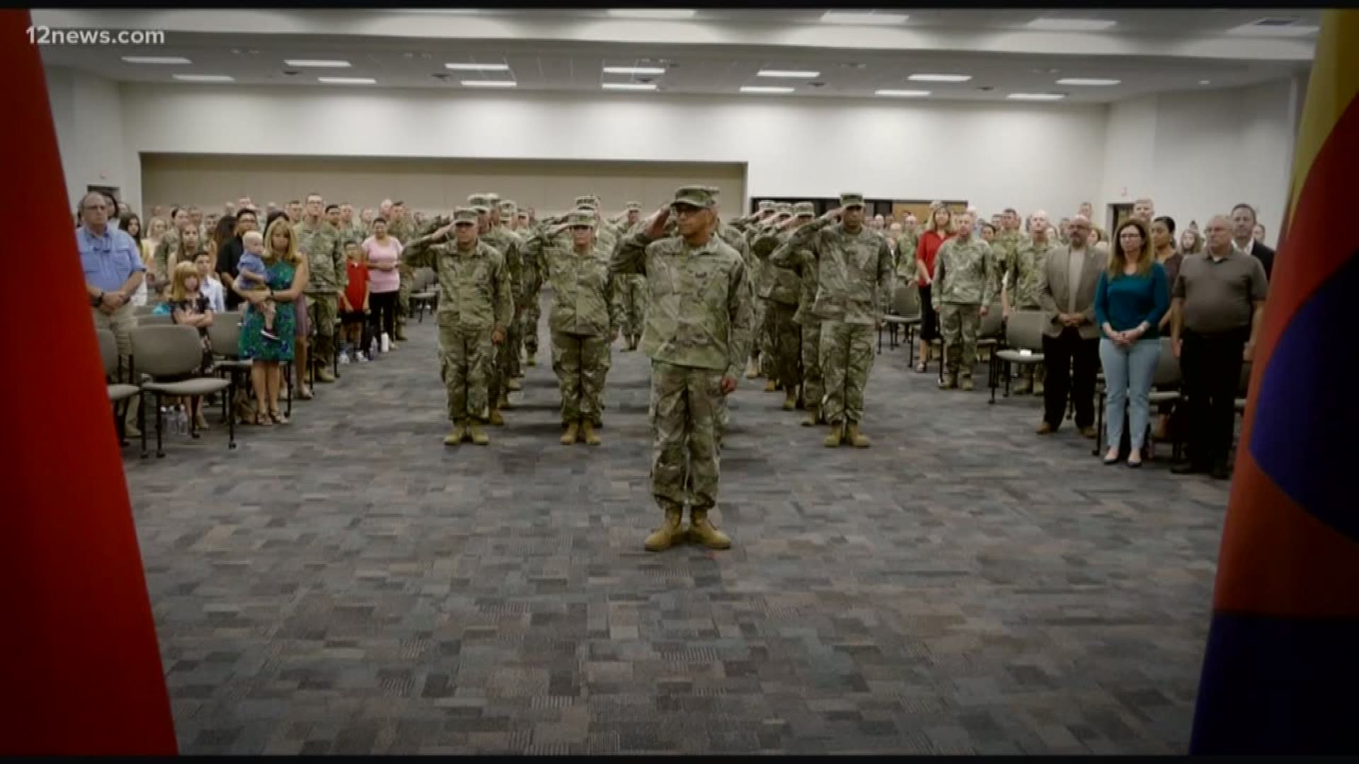 The Arizona National Guard is sending about 25 soldiers from The 158th Maneuver Enhancement Brigade to the Middle East. While leaving their families is tough, they're dedicated to serving our country.