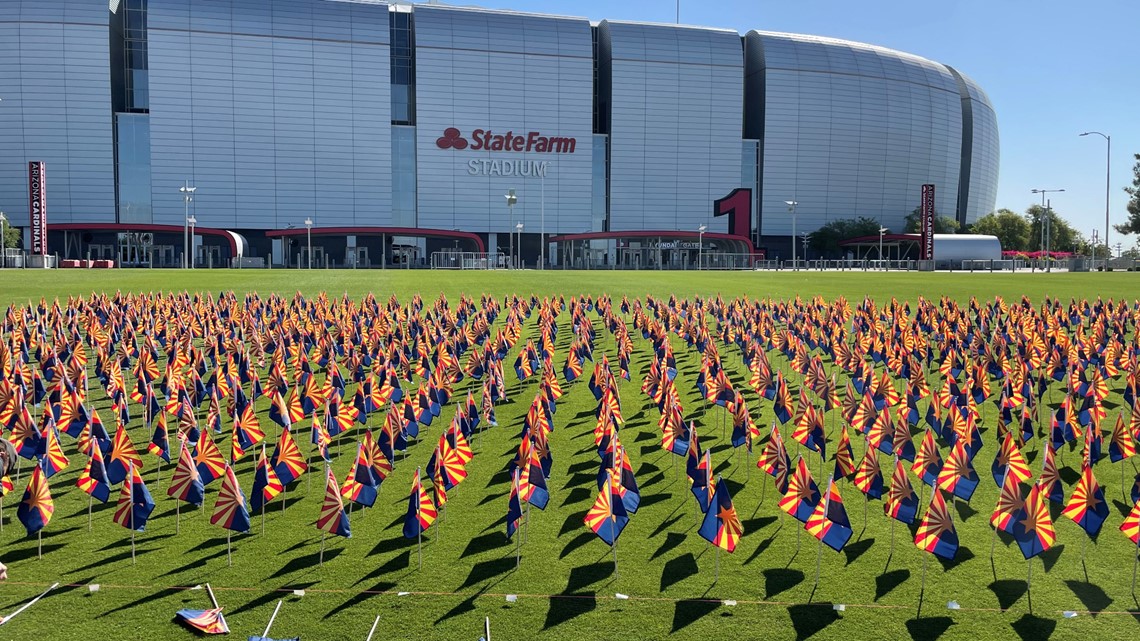 17,000 flags on display at State Farm Stadium to honor COVID-19 victims