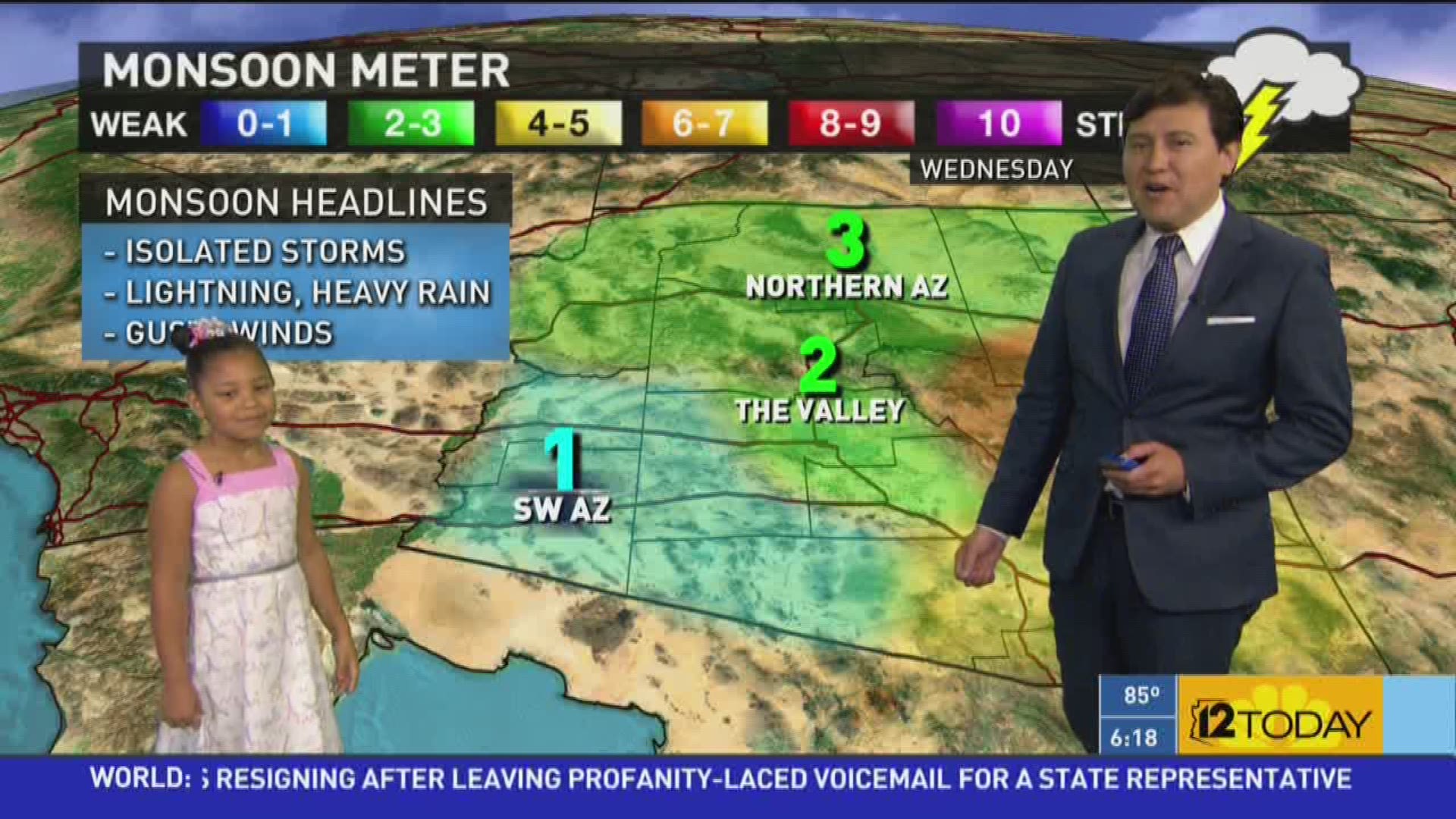 Rachel from Chandler helps Jimmy Q give a weather update and 7-day forecast.