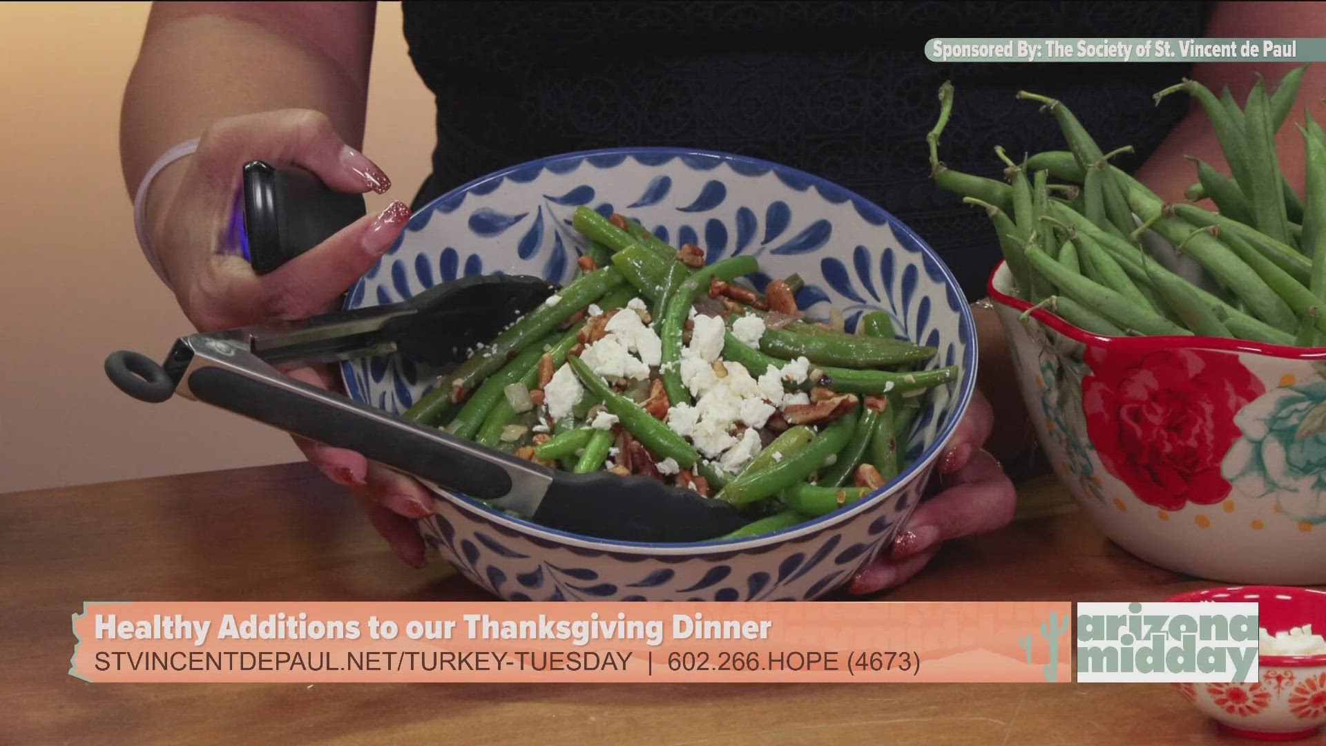 Elvia Madrid, a registered dietician, shares the mission of the Center for Family Wellness at St. Vincent de Paul and shows us two recipes with green beans. 