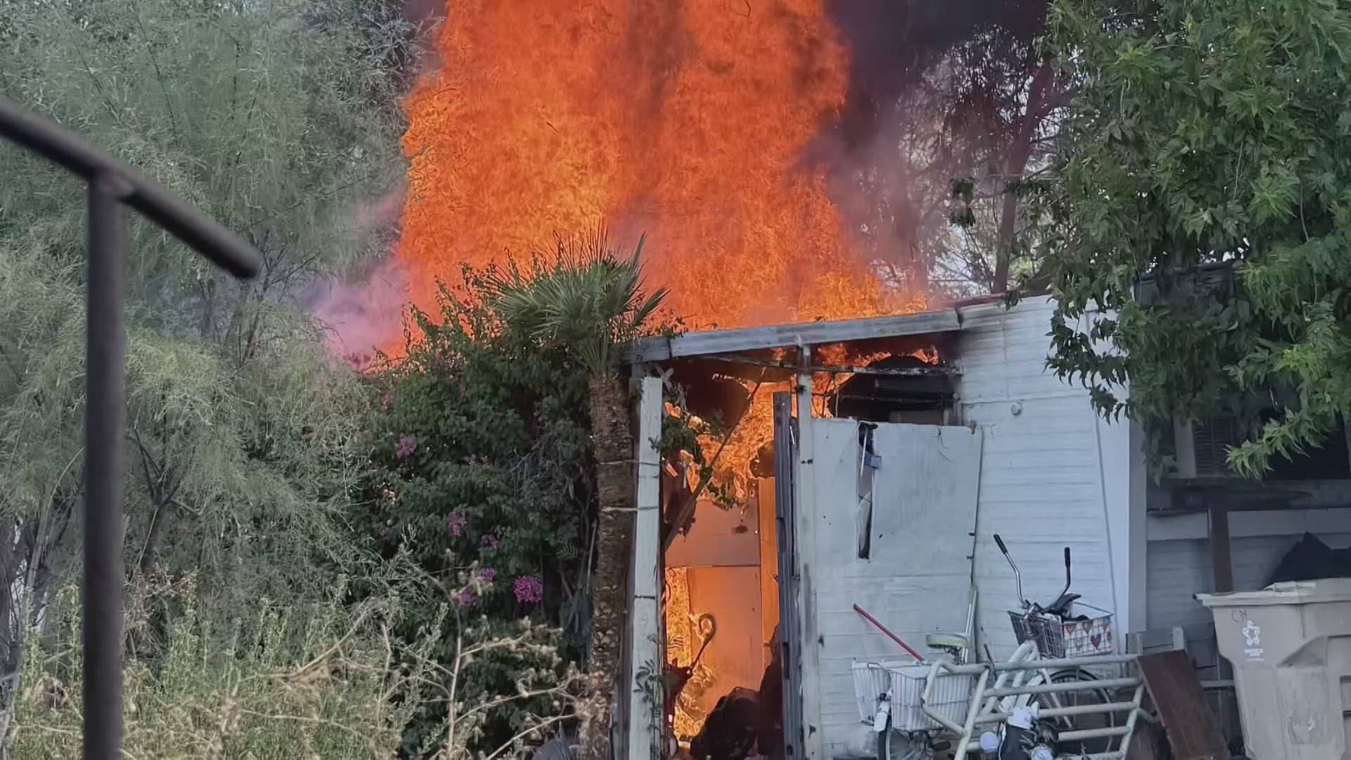 The Phoenix Fire Department said the fire happened Sunday at 10:30 a.m. near 19th and Dunlap avenues.