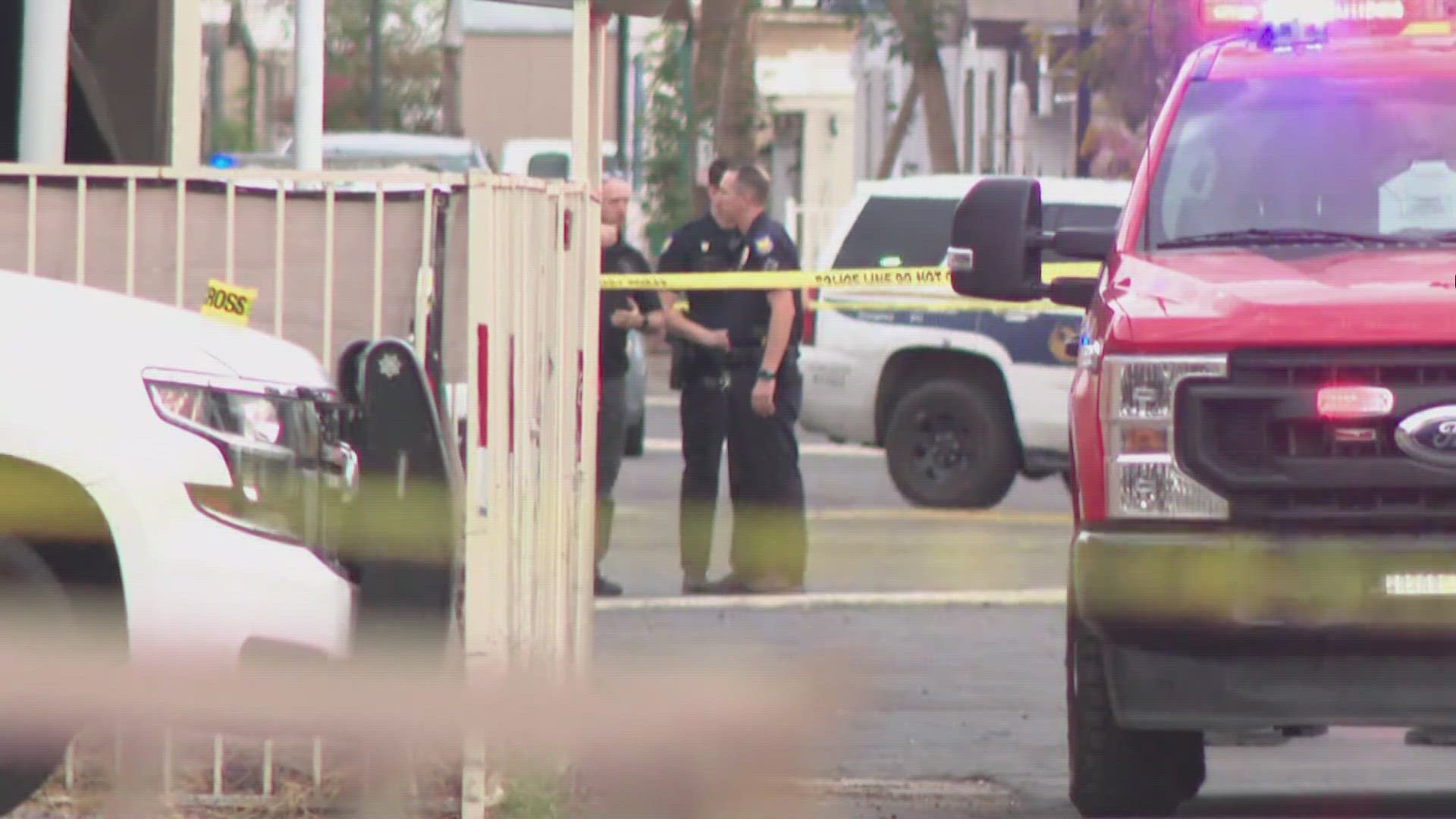 Sky12 shows multiple police vehicles and a fire truck in the area of 43rd Avenue and Roosevelt Street, where witnesses told 12News they heard gunfire.