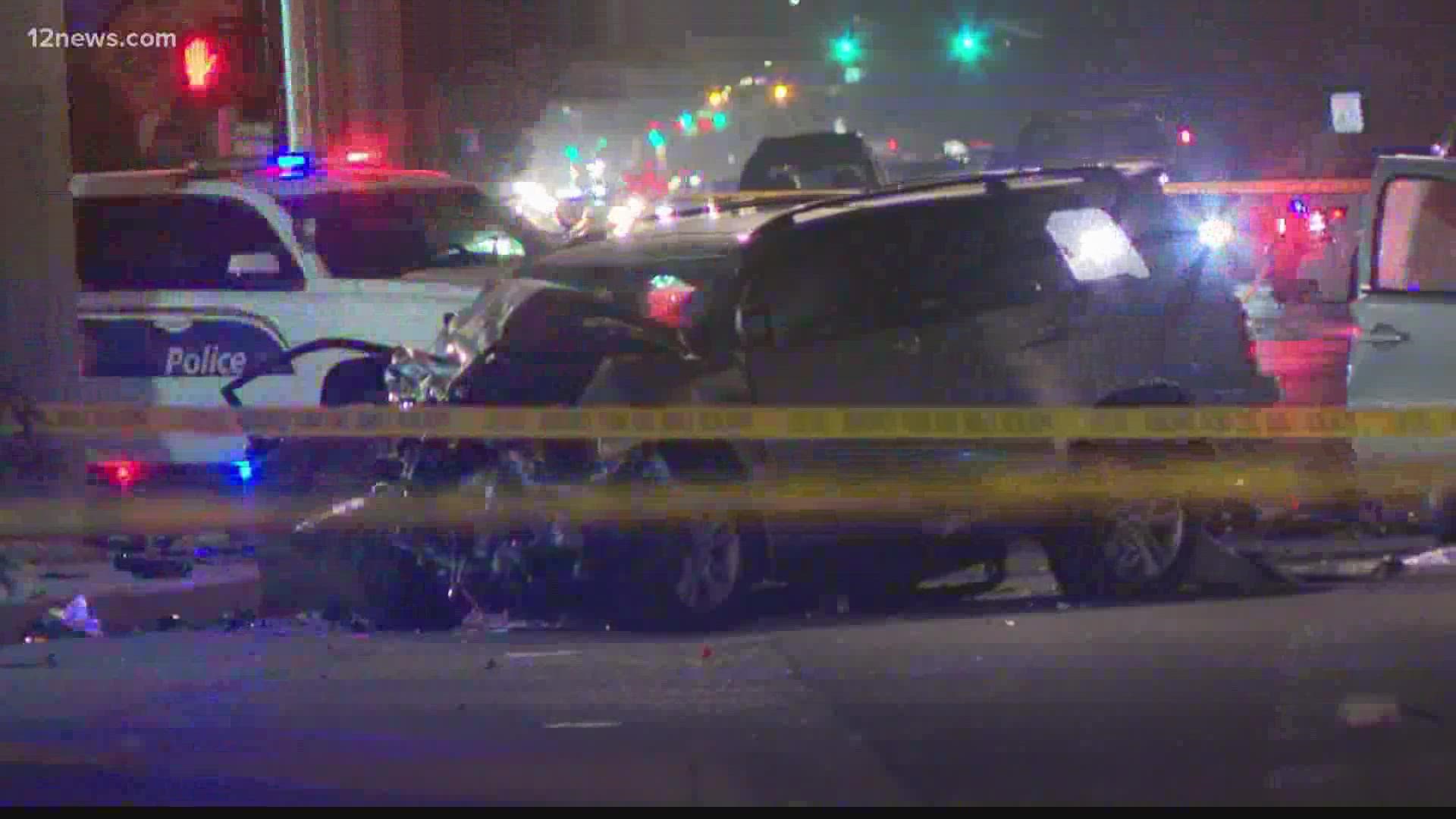 Three adults and two children are in critical condition after a four-car crash in north Phoenix on Wednesday night.