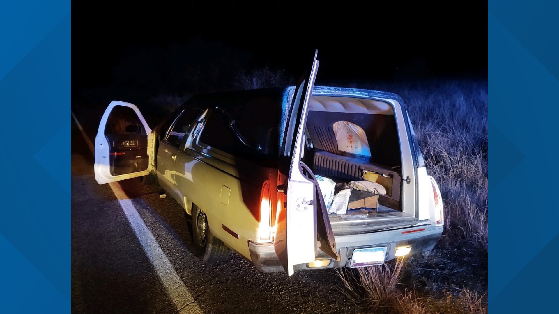 A federal agent stopped a hearse four miles north of the border. Six people lying in the back allegedly admitted to being in the country without authorization.