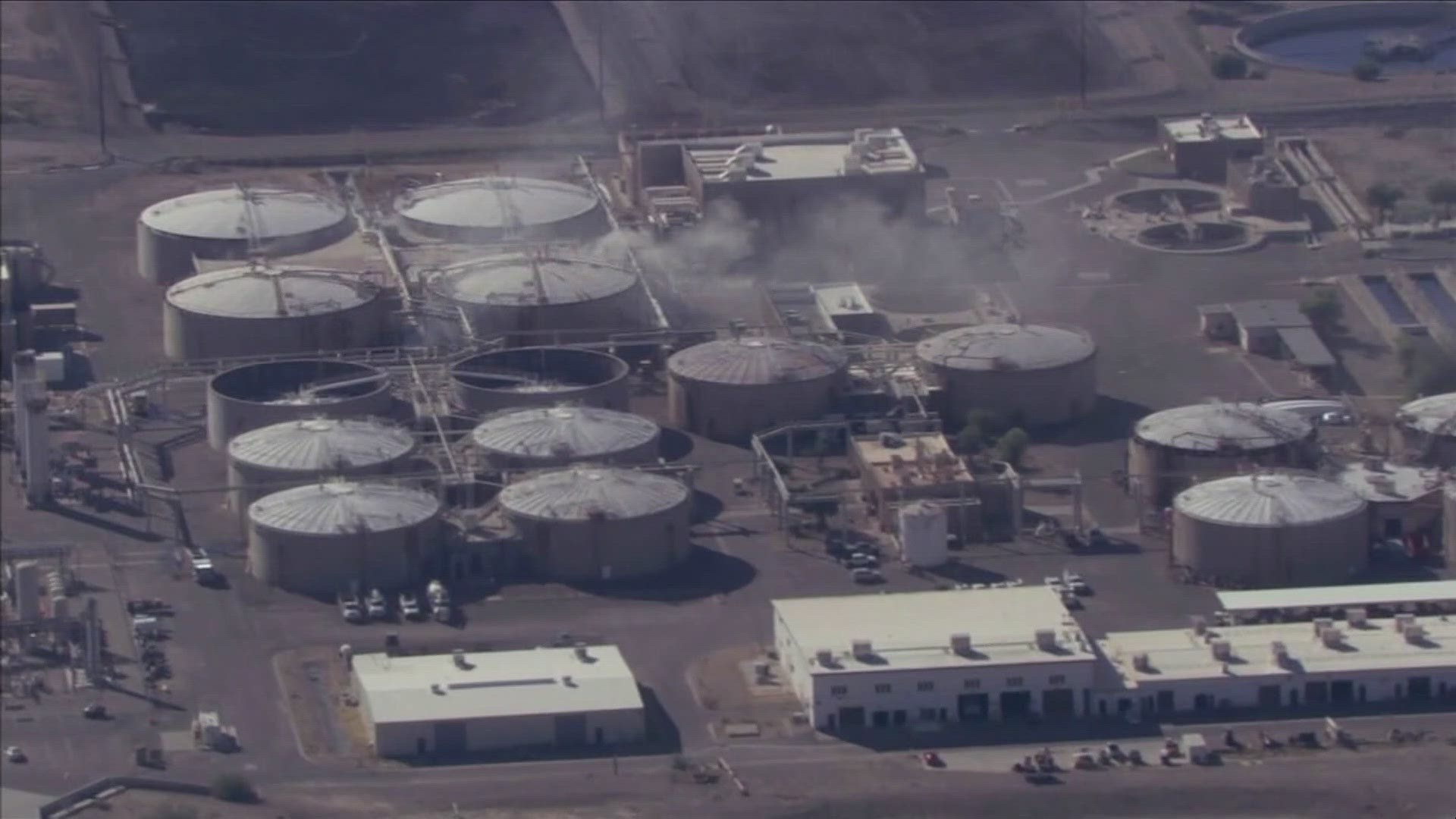 Firefighters from five cities spent hours working to put out a fire at a Phoenix wastewater facility.