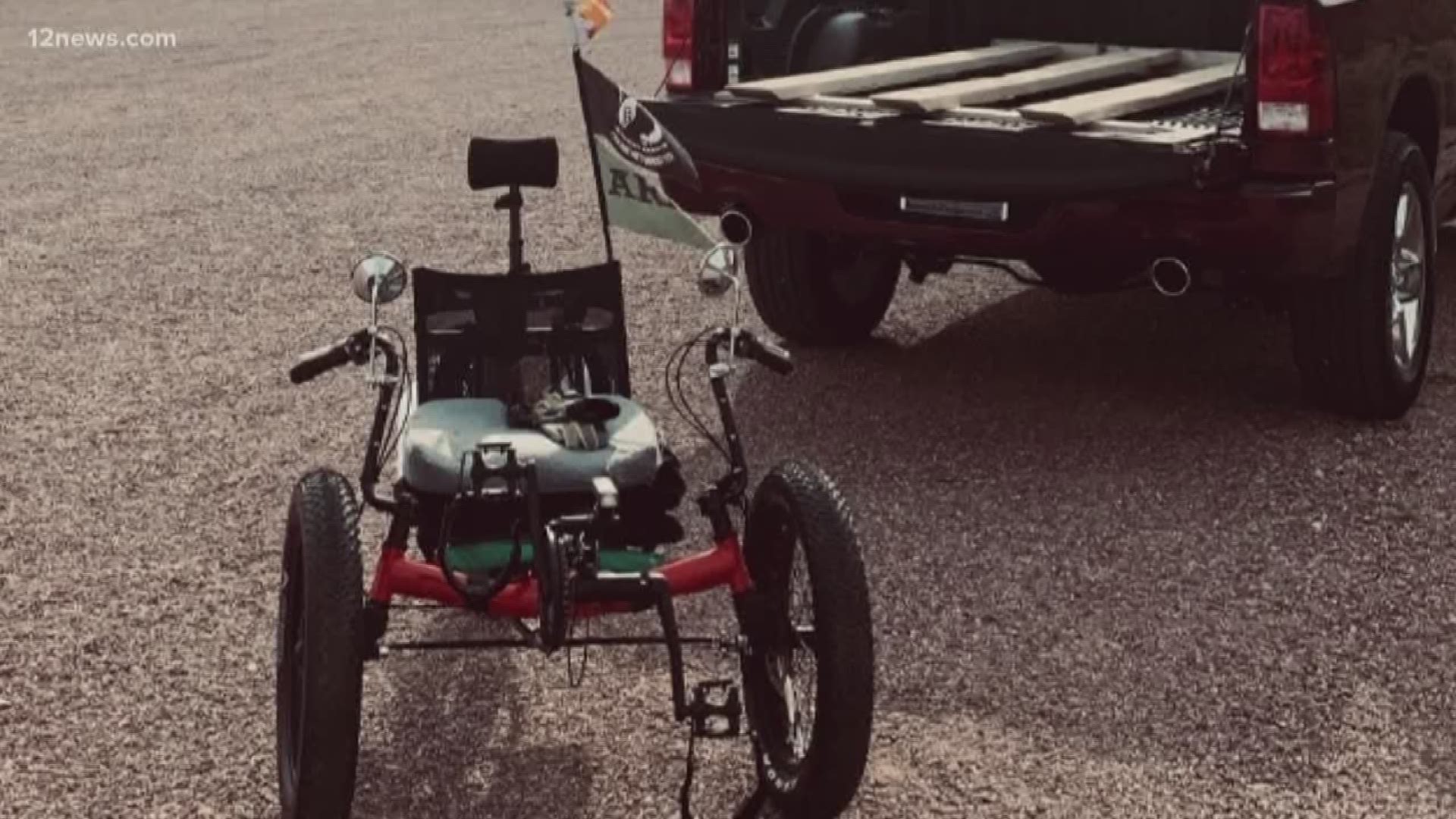 James Finlay lights up when he talks his specialized trike, a trike that helps his back feel better. At an event over the weekend the trike was stolen before he could present it to other veterans as a way to battle depression. Here are some ways you can help James.