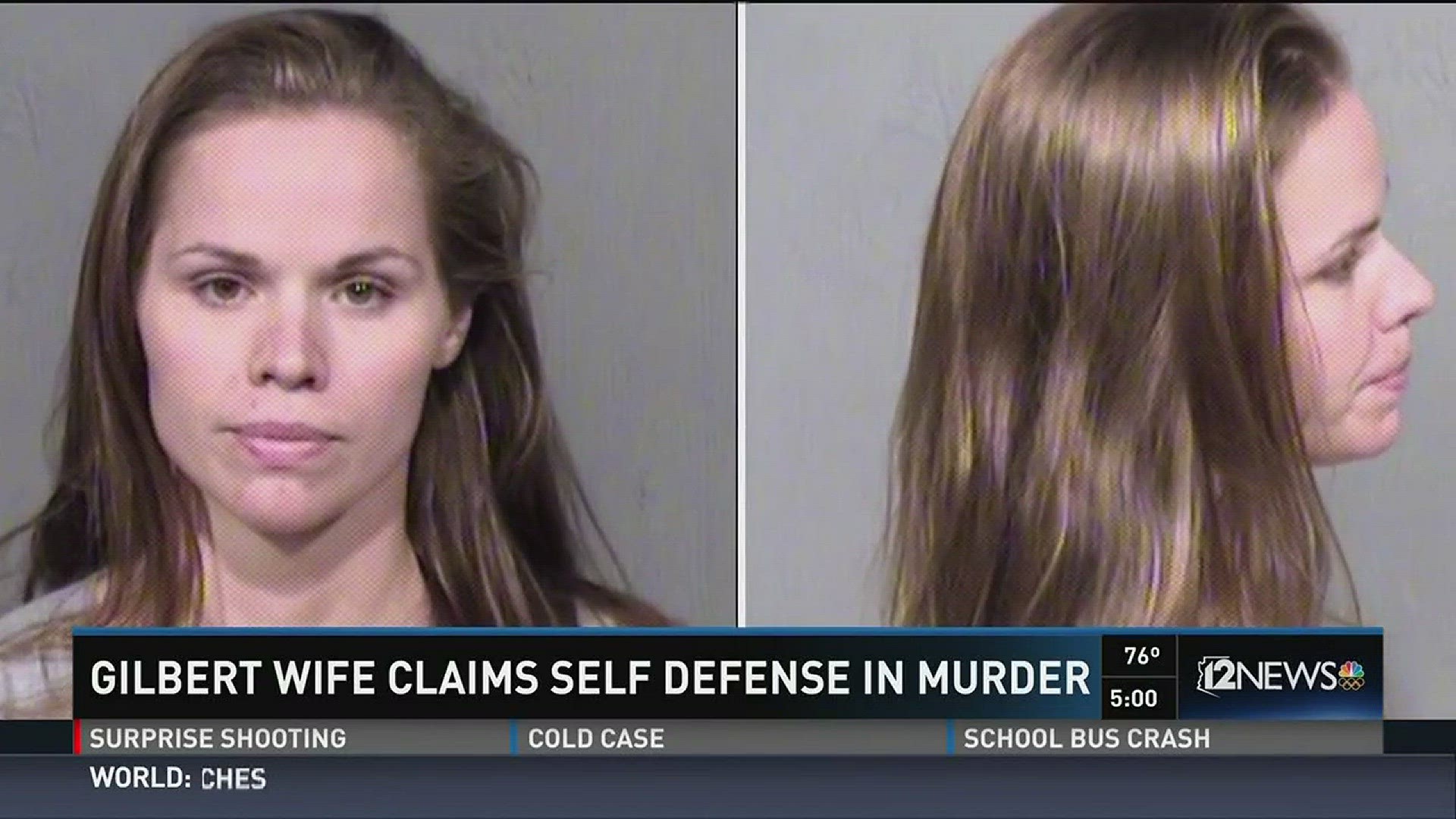 A 27-year-old woman being held on murder charges said she killed her husband in self defense