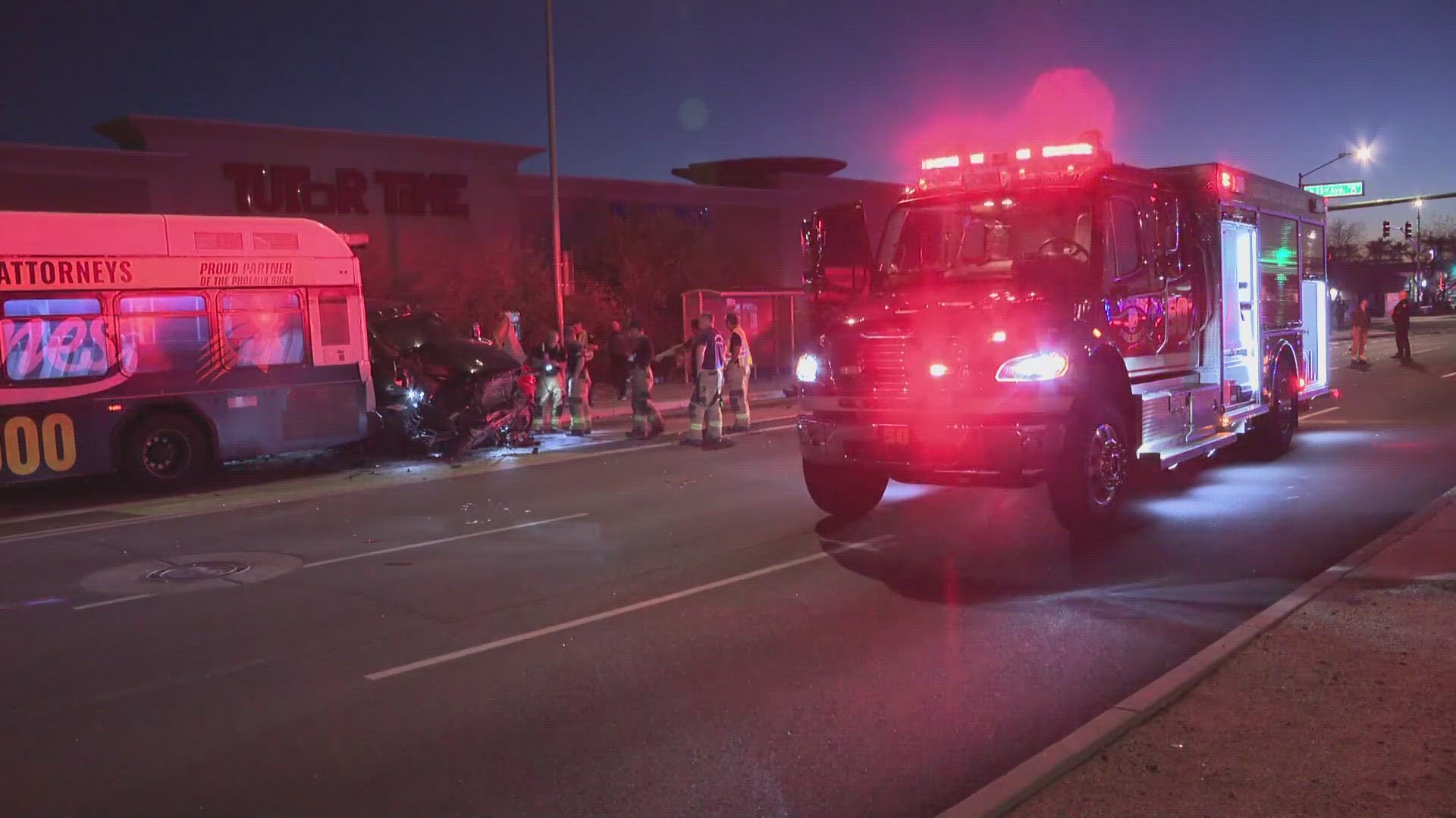 The collision happened near the intersection of 23rd Avenue and Happy Valley Road in north Phoenix.