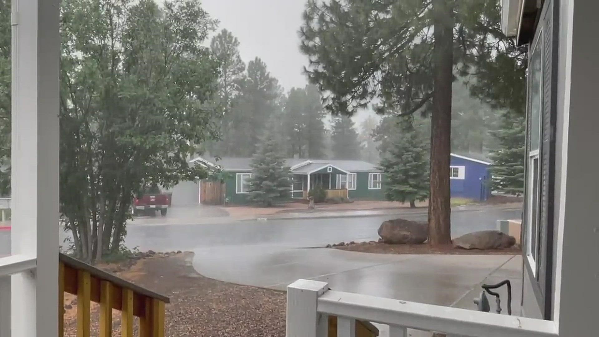 Early Monsoon rainfall spotted in West Flagstaff.