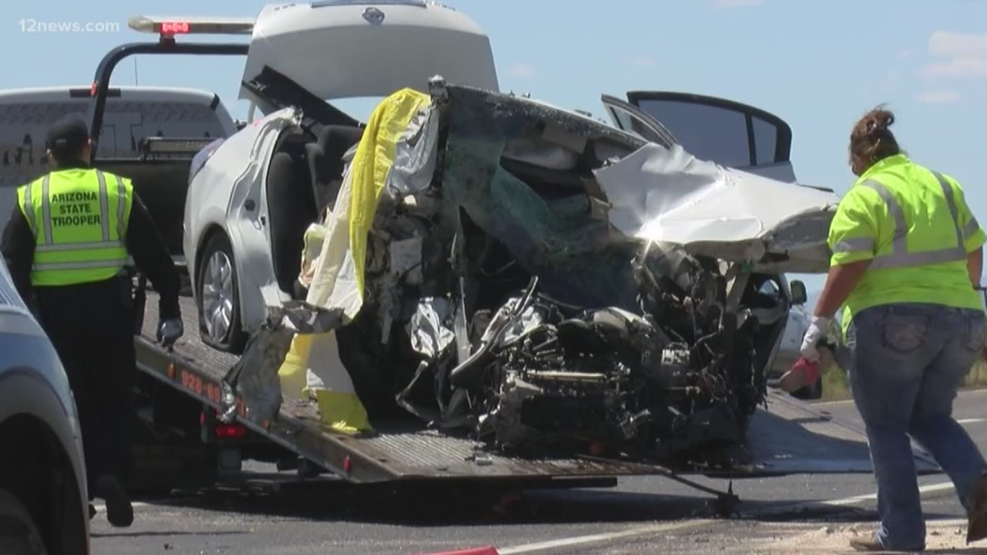 Five people were killed in a head-on crash on I-40 near Kingman, AZ this morning. The driver of the wrong-way car was an 82-year-old man from Nevada.