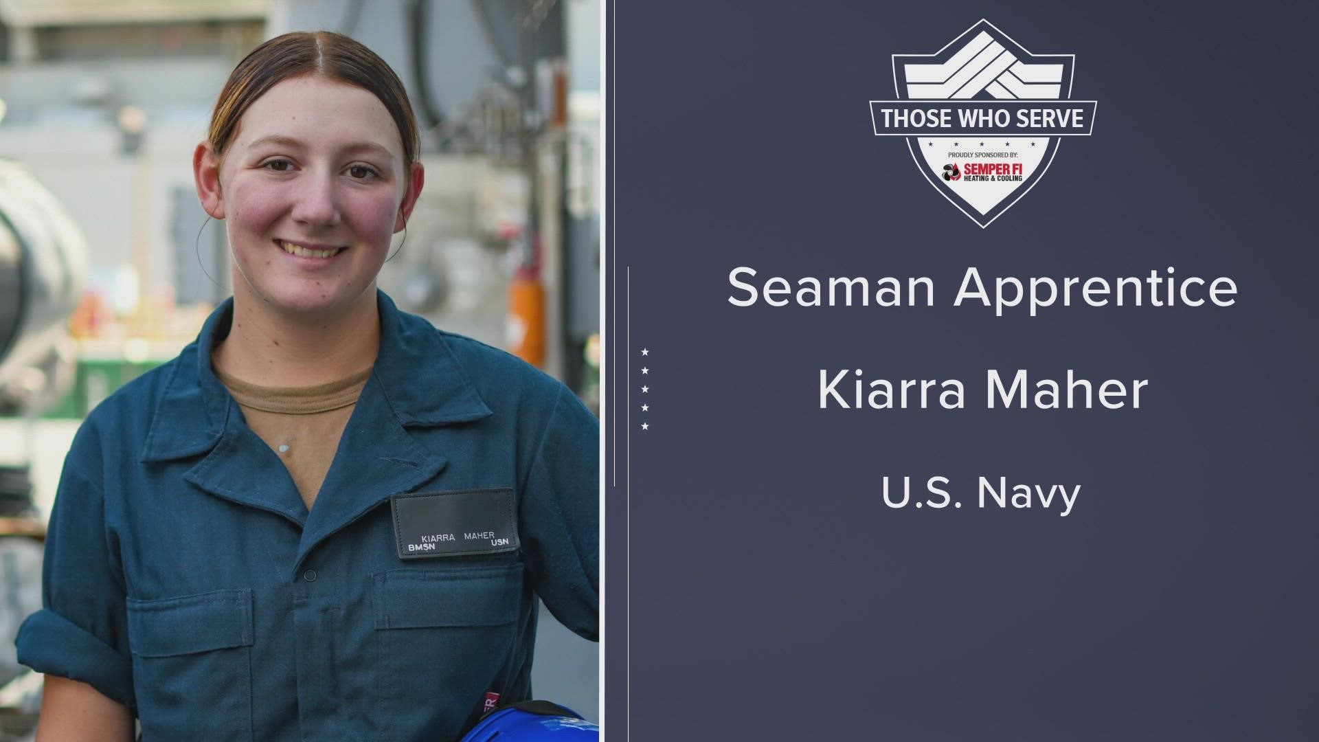 Today for our Those Who Serve segment, we're honoring Kiarra Maher.