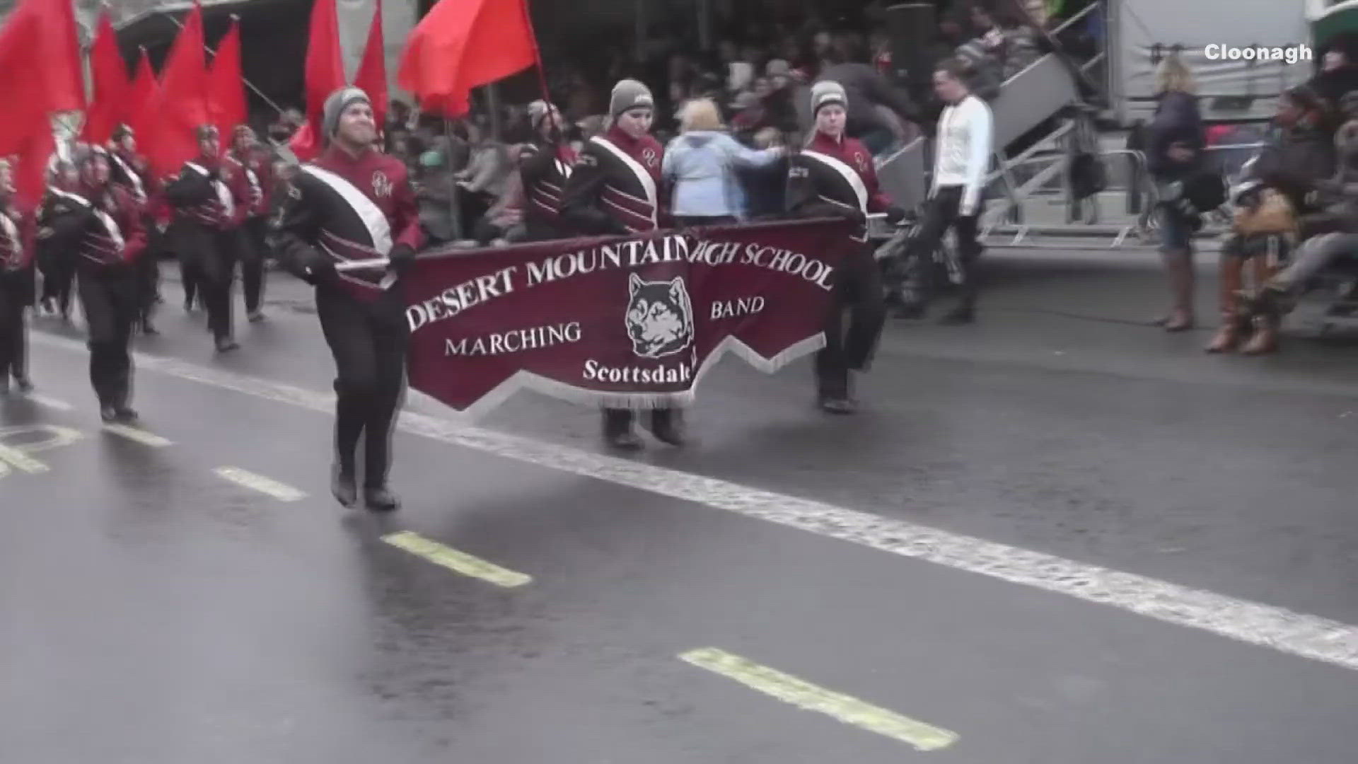 Students from the Desert Mountain High School Marching Band
talk about performing in the London New Year's Day Parade this year.