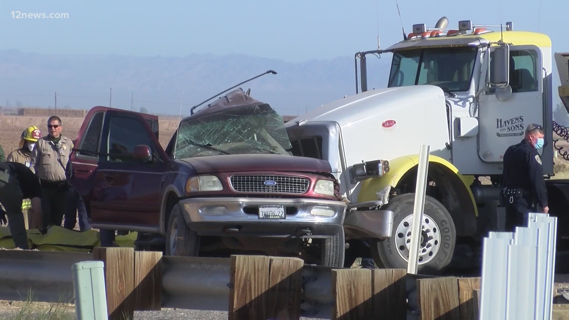 Crash 50 miles outside of Yuma leaves at least 13 people dead