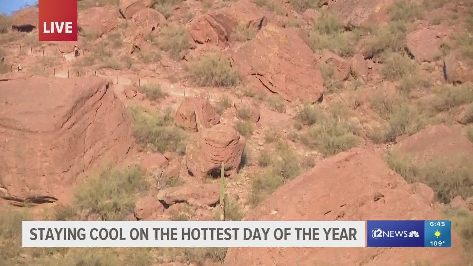 Excessive heat in the Valley caused hiking trails to close for part of the day.