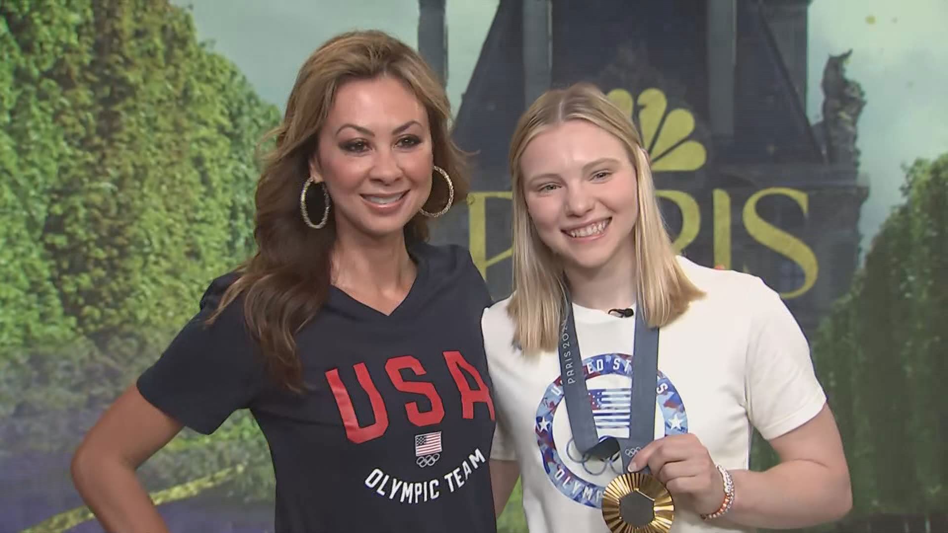 12News journalist talked with Arizona Olympian Jade Carey after she helped the U.S. women's gymnastics team win gold.