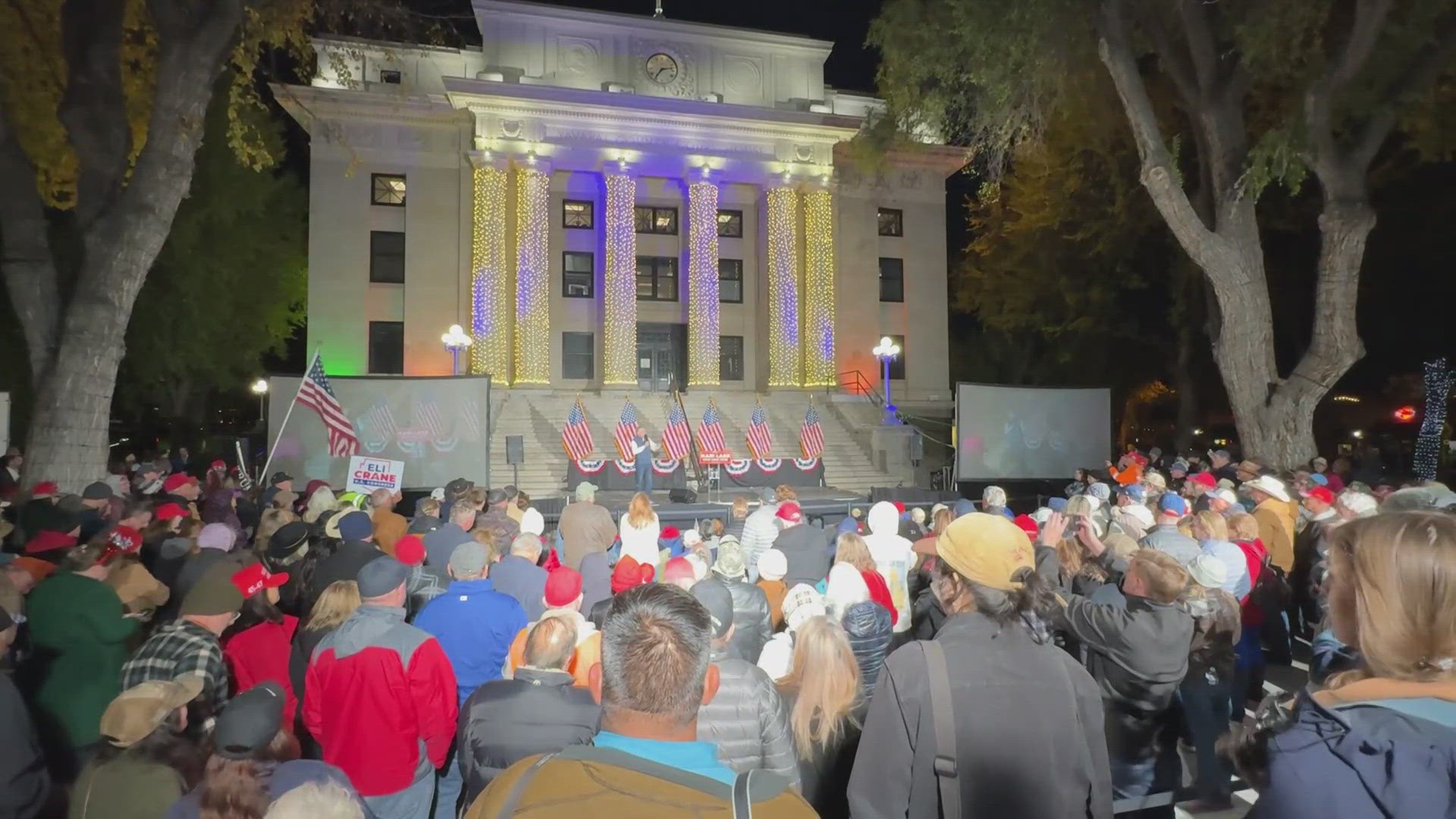 Lake spoke outside of the historic Yavapai County Courthouse.