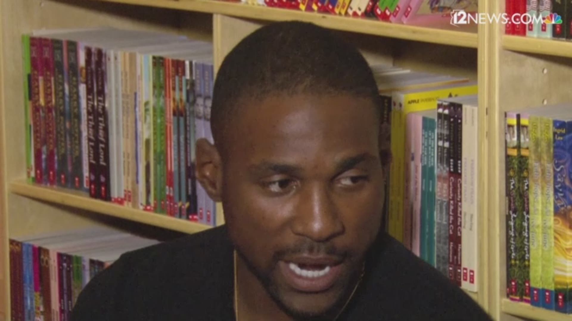 12 News anchor Paul Gerke sat down with Patrick Peterson to talk family and his favorite sport at "Patrick's Corner" at Nevitt Elementary School in Phoenix.