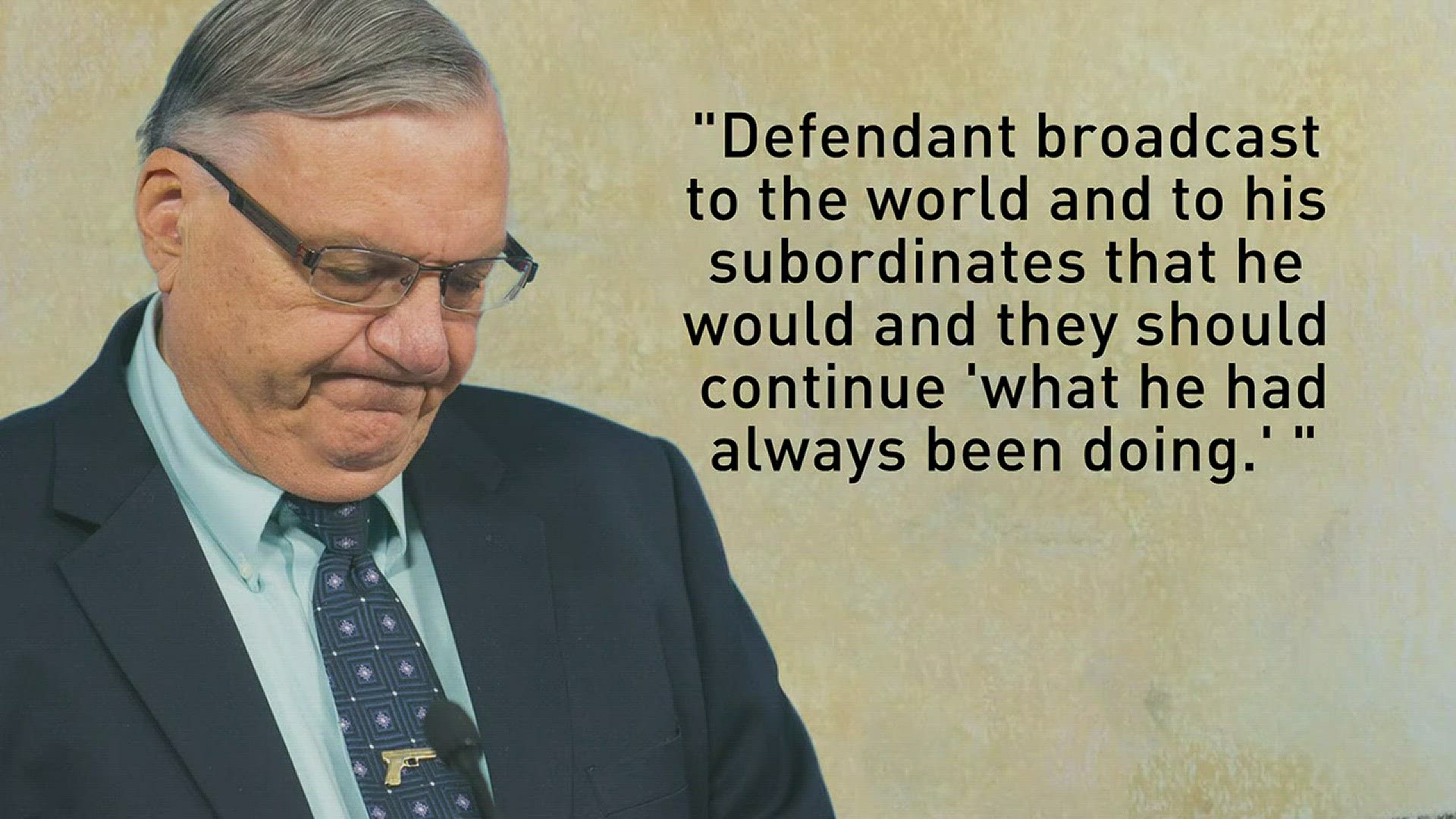 Former Sheriff Joe Arpaio found guilty of defying a court order to stop immigration arrests.