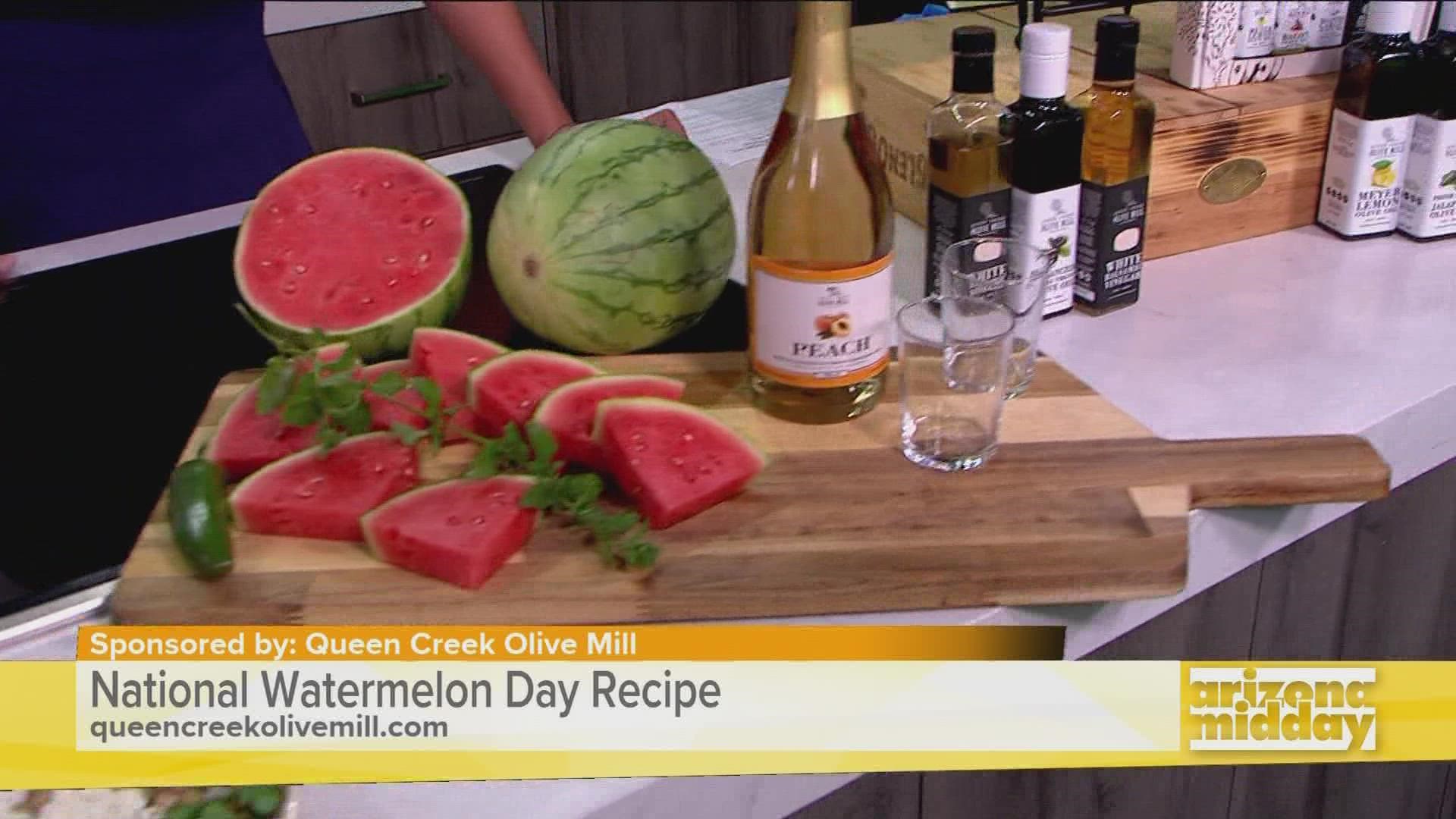 Perry Rea, Owner of the Queen Creek Olive Mill, shows us a simple a delicious recipe to try to use the melon of summer for your next cookout or dinner!