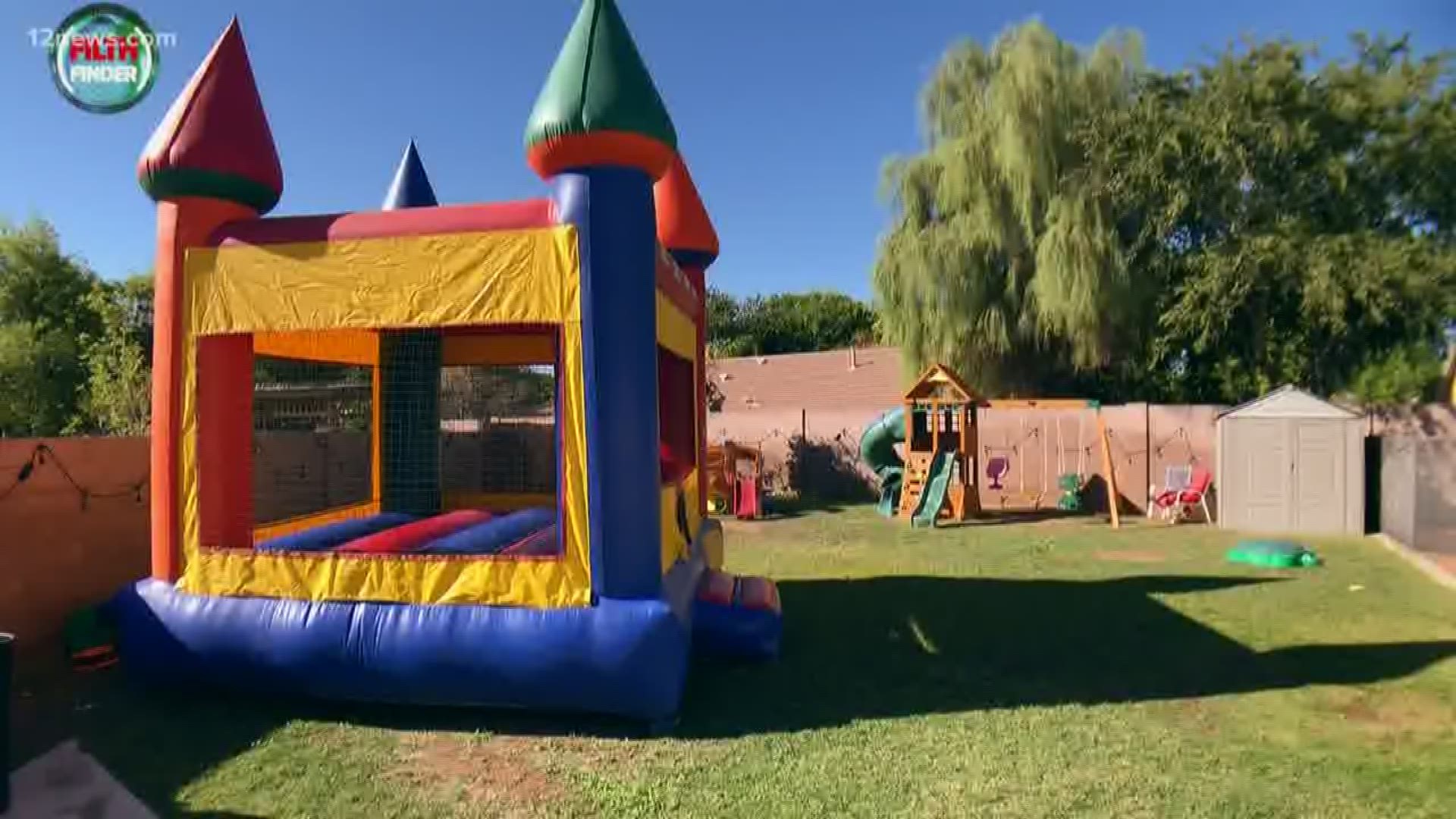 Early we showed you how dirty a bounce house can get when a small group of kids is jumping in one. Now, we show you just how many germs are lurking when lots of kids get to jumping.