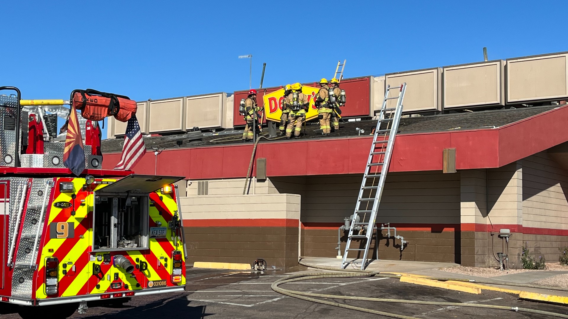 The fire department said the fire is at the restaurant located at 7th Street and Camelback Road.