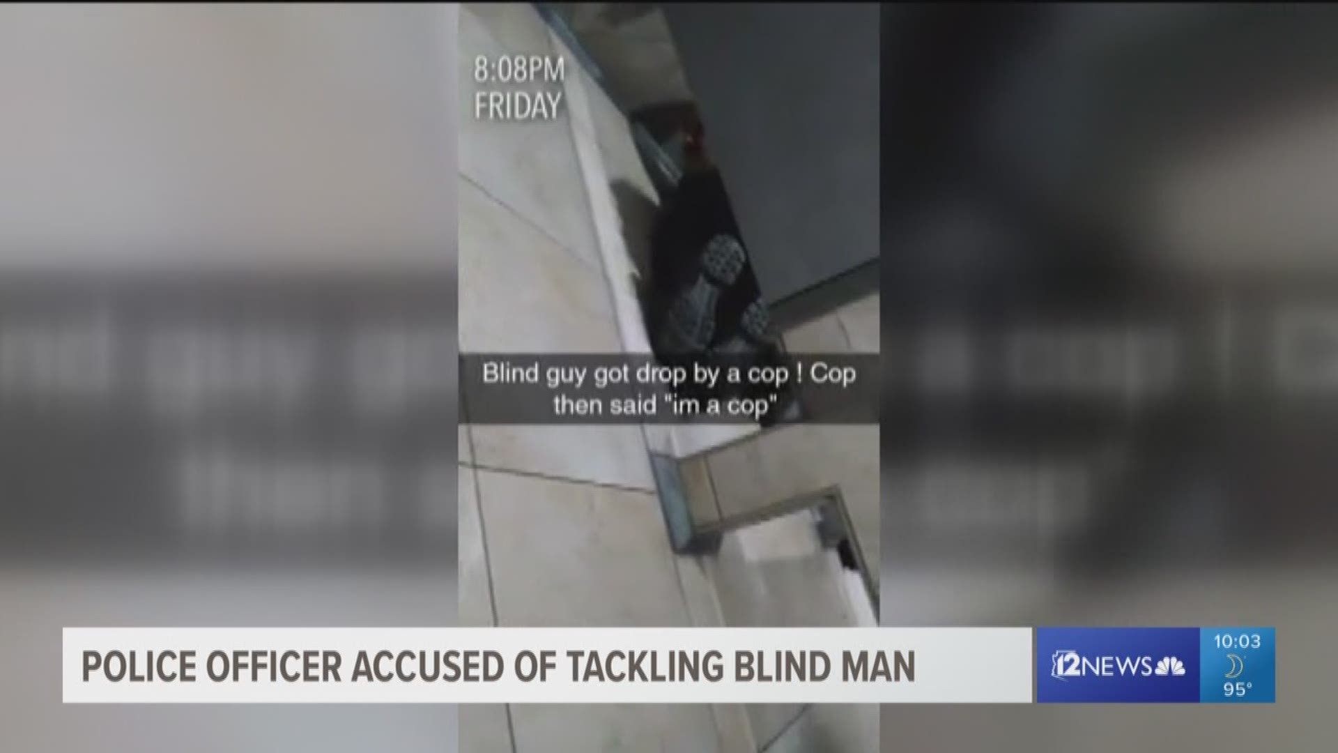 A blind man claims he was slammed to the ground and falsely arrested by a Phoenix police officer, in an incident that was partially caught on camera by a bystander.