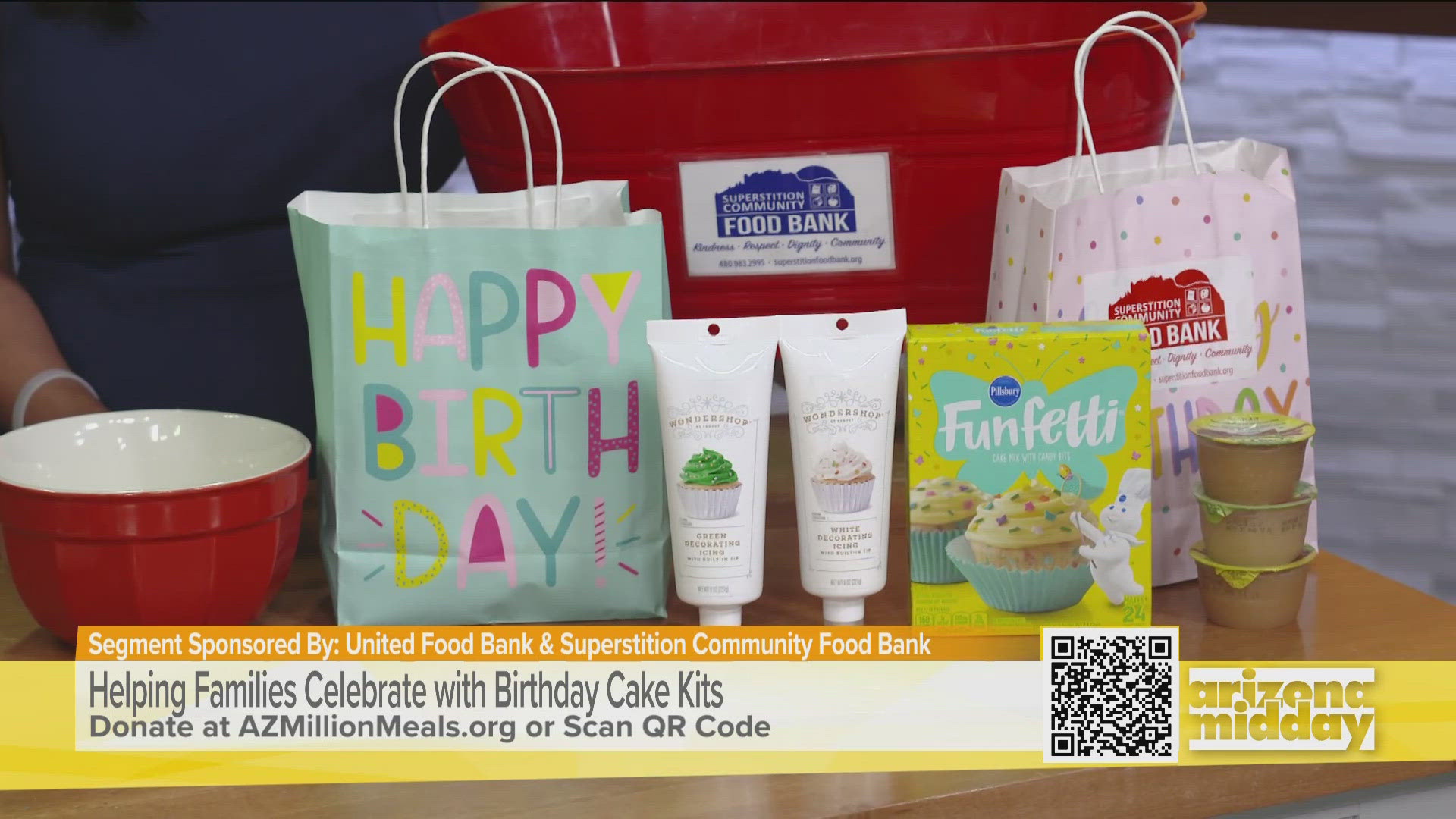 Superstition Community Food Bank partners with United Food Bank to help families in need and offers special birthday cake kits with their Birthday Club program.