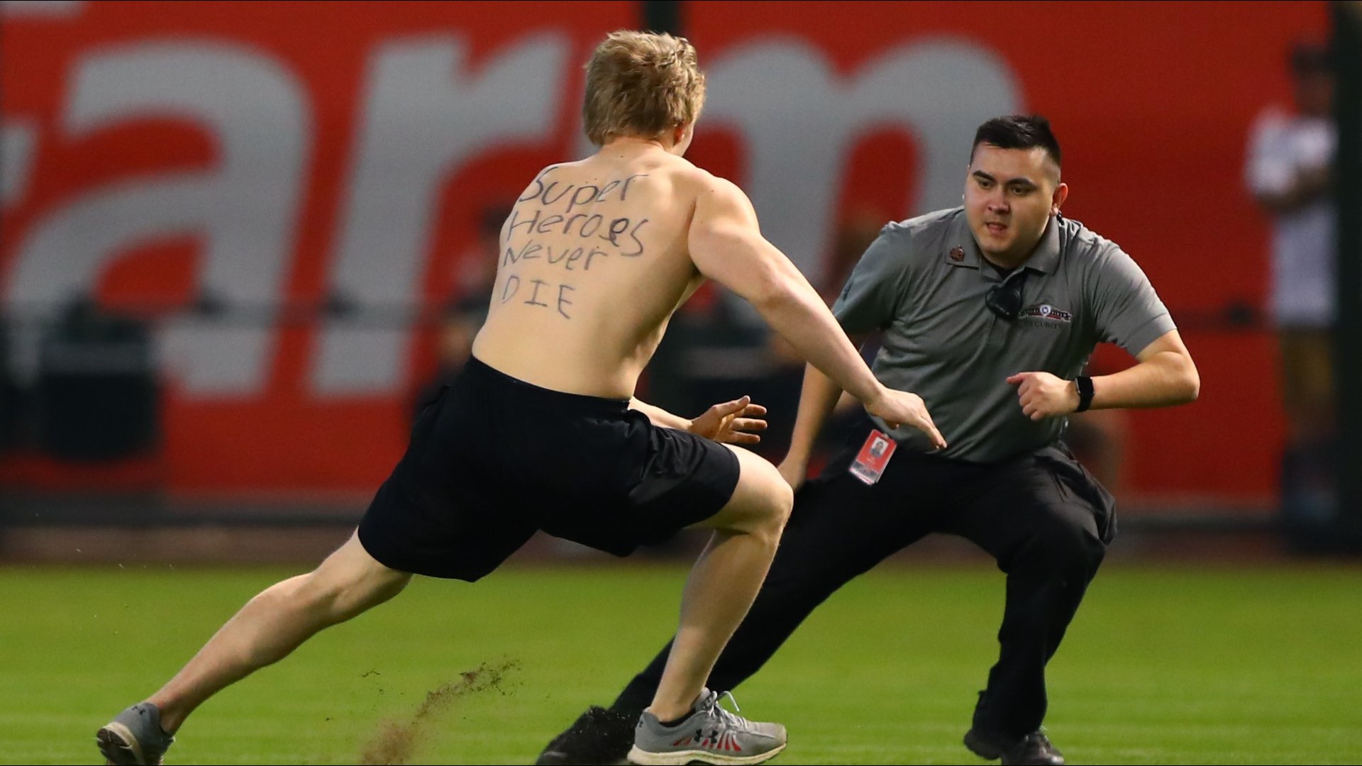 Shirtless Fan Arrested After Running On Field During D Backs Season