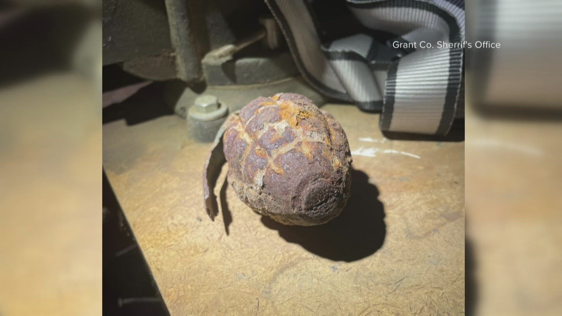 A Grant County 3-year-old found a live hand grenade in his front yard on Monday. The sheriff's office said the grenade was a type used during World War II.