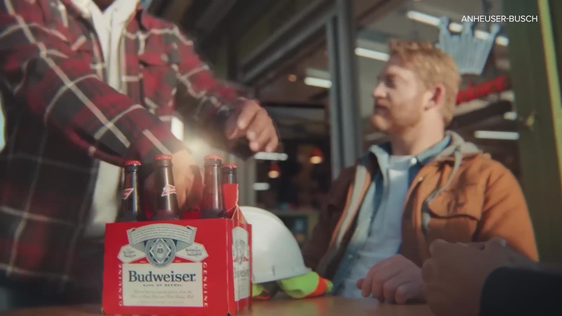 The commercial reintroduces its iconic tagline, "This Bud's For You," as part of Budweiser's ongoing campaign to modernize the phrase.