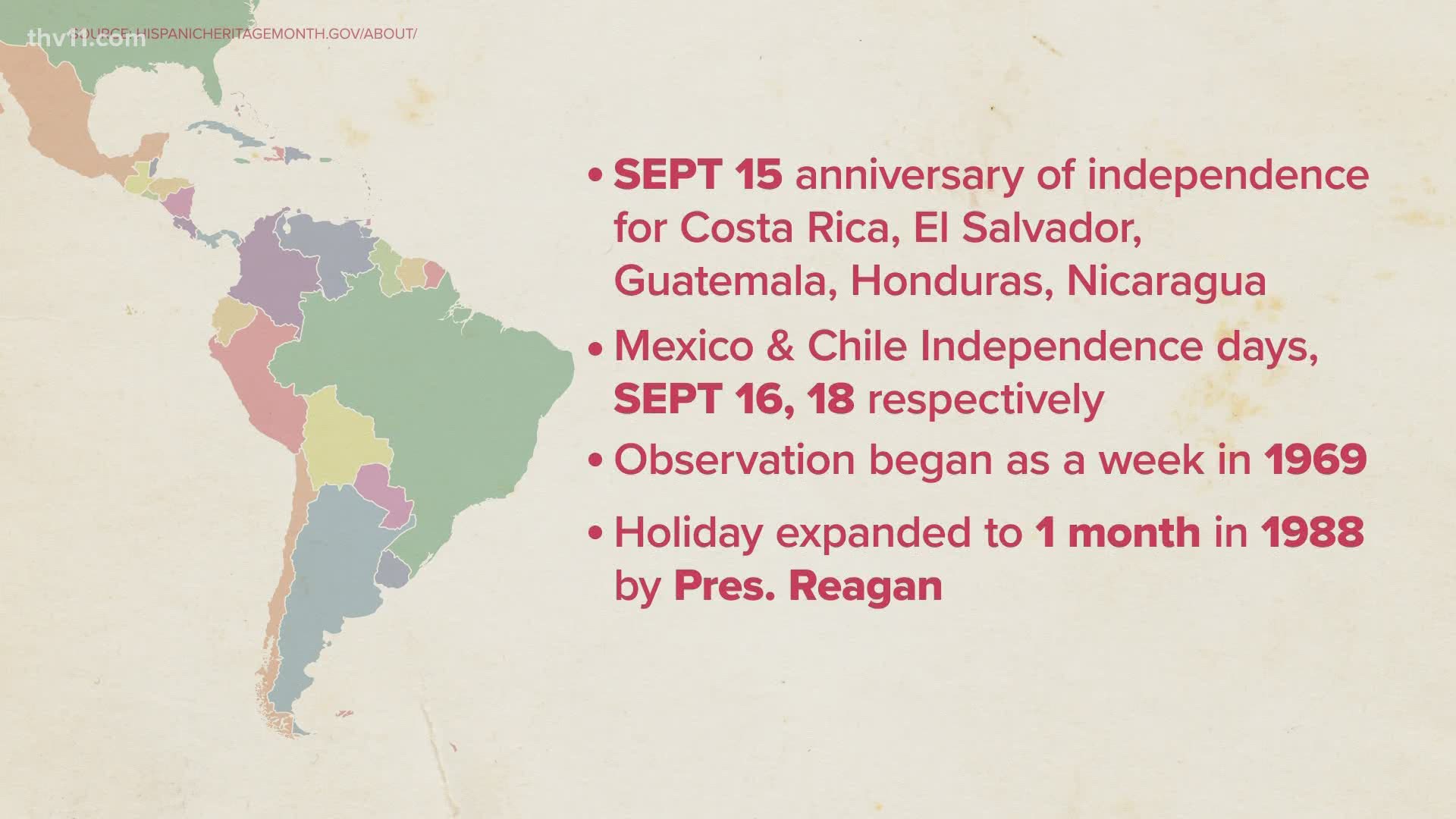 National Hispanic Heritage Month is from Sept. 15 to Oct. 15 and recognizes the largest ethnic or racial minority group in the United States.