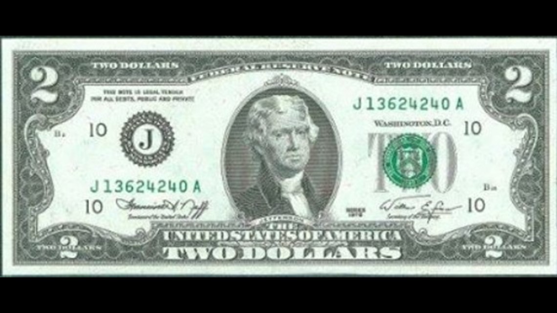 What are some things to look for on a 2 dollar bill that will tell