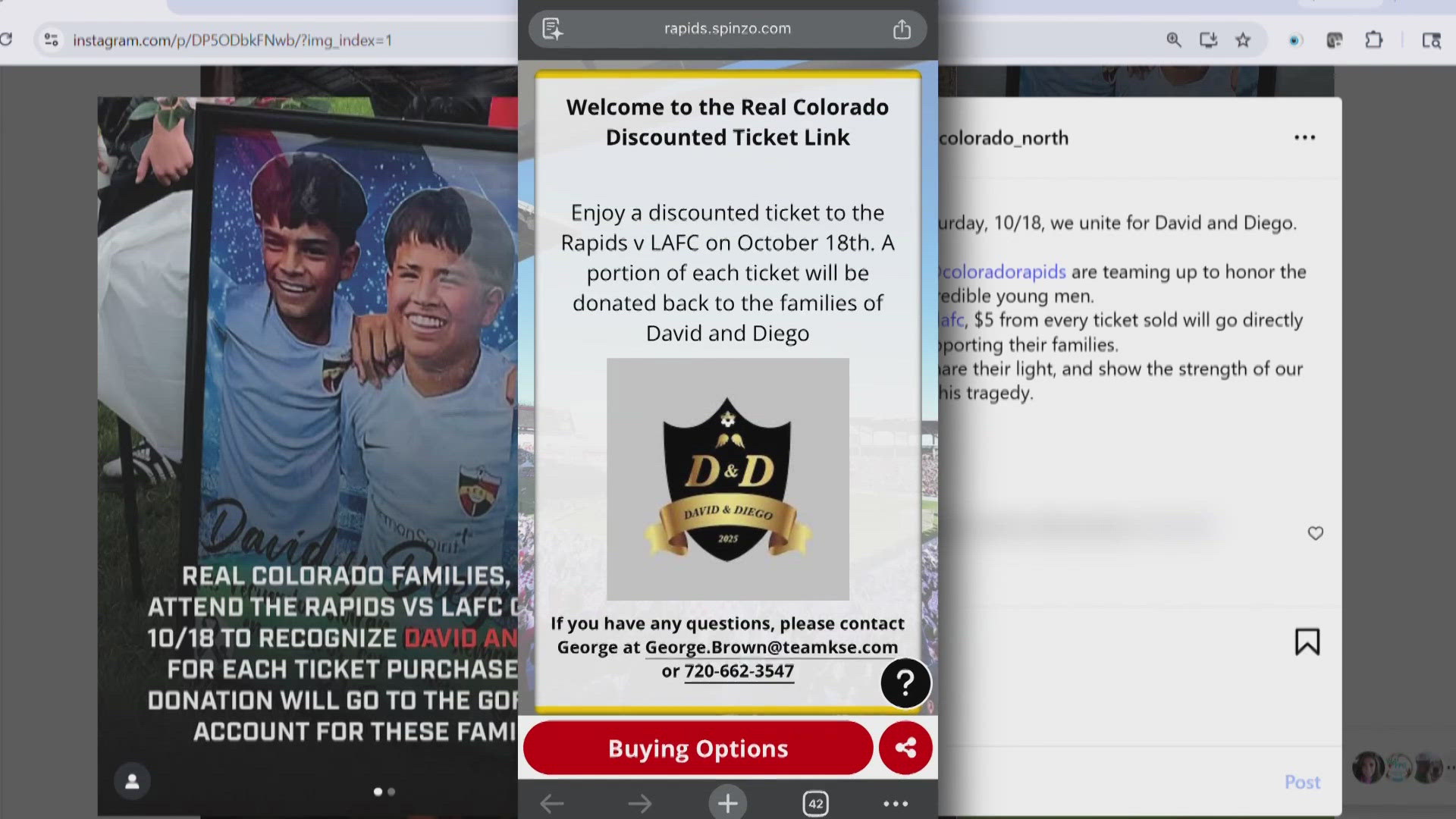 A social media post had everything except the link the Colorado Rapids created for the fundraiser to raise funds.