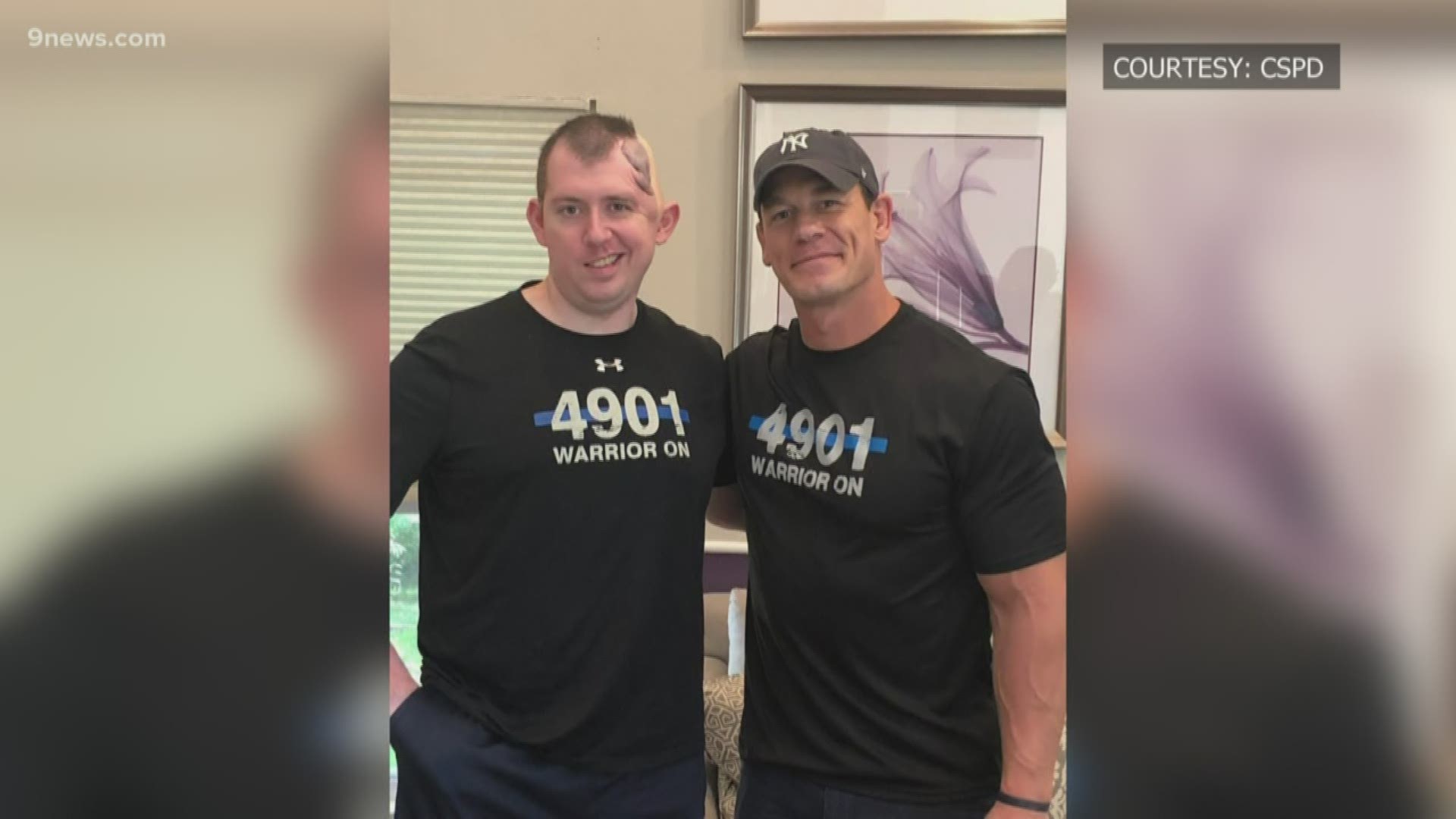 Colorado police officer Cem Duzel and his family received the surprise of their lives Friday morning as WWE star John Cena showed up at their home in New York.