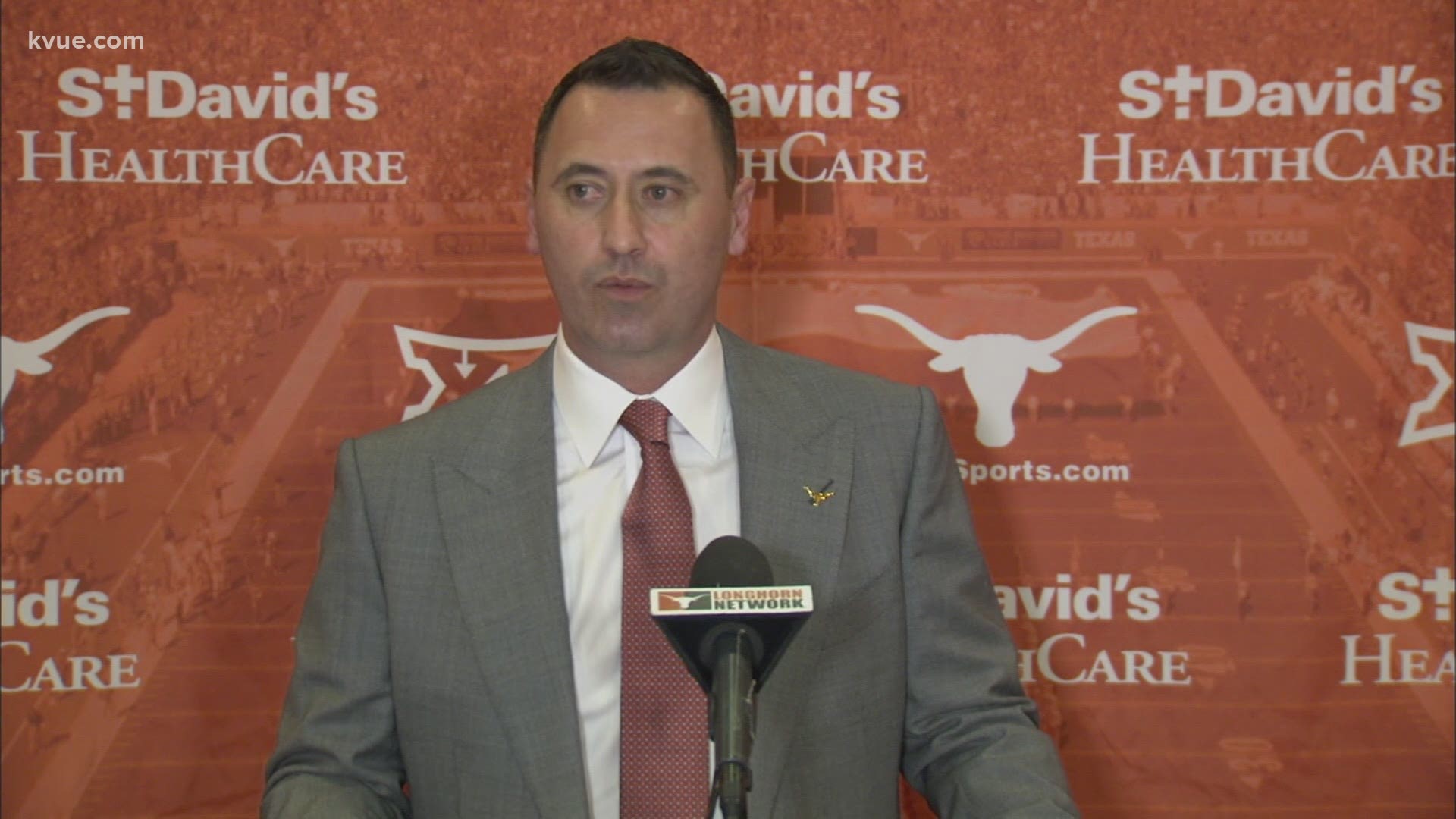Texas Head Coach Steve Sarkisian said his top two priorities are hiring staff and recruiting players. He also touched on his past and how it motivates his future.