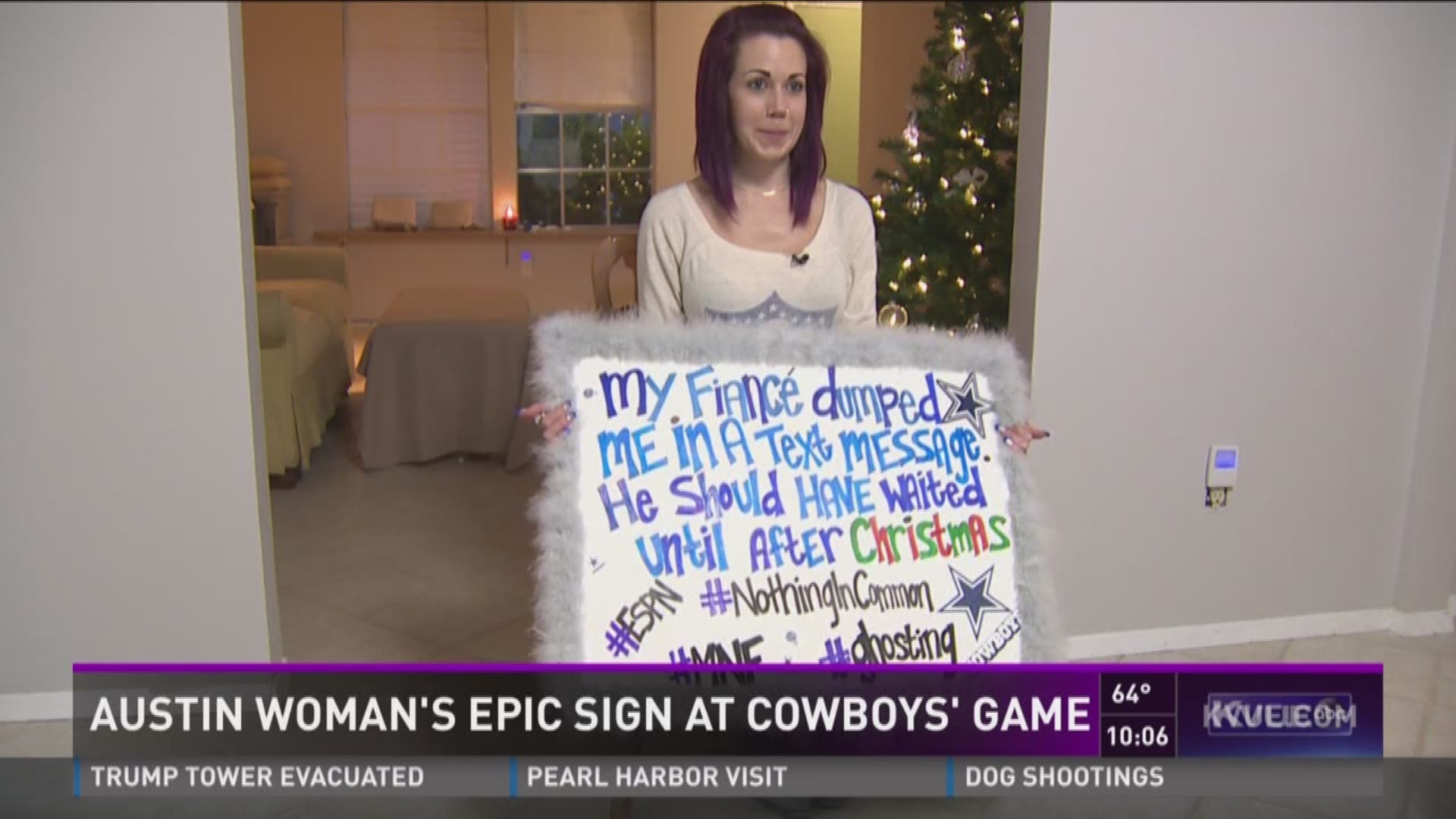 Austin woman's epic sign at cowboys' game