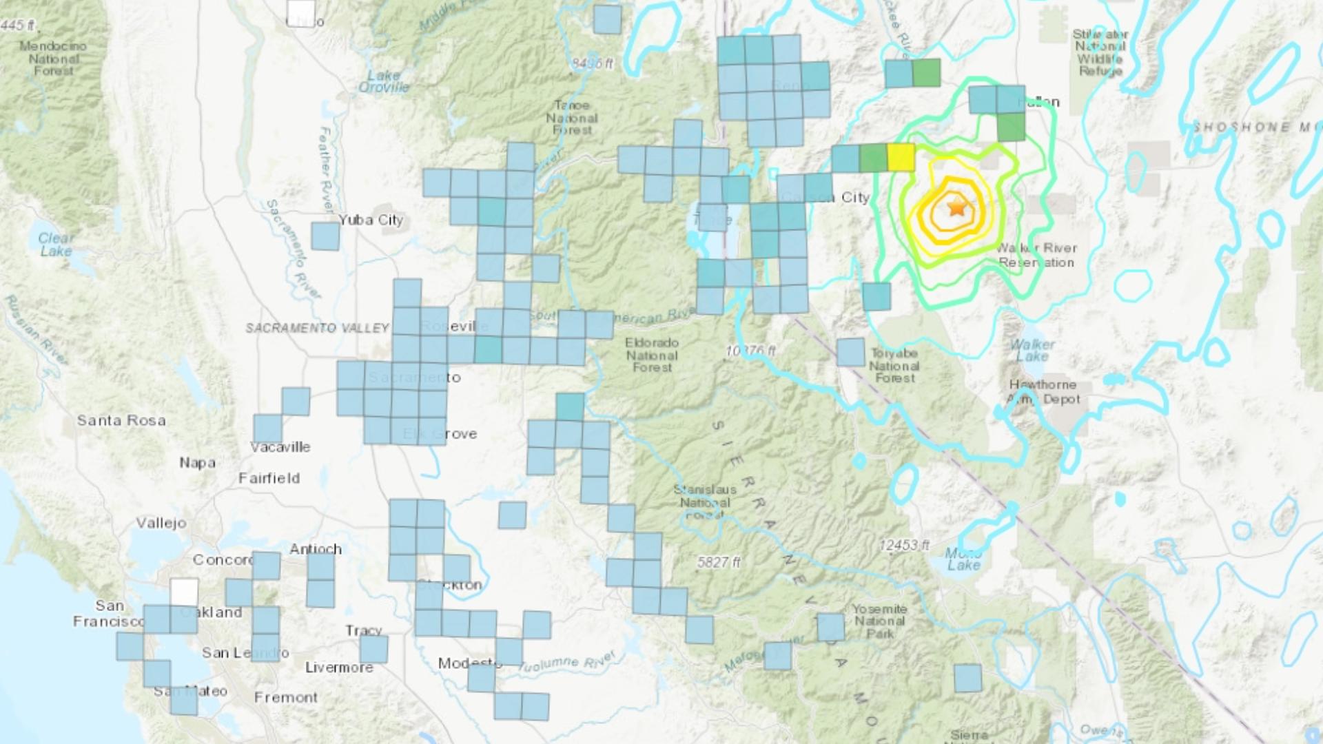 A preliminary magnitude 5.6 earthquake has struck near Yerington, Nevada. People reported feeling it in Reno, Roseville and Sacramento so far.