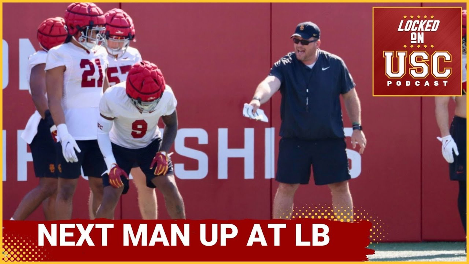 Coach Riley said Mason Cobb is questionable for USC's game Saturday when they host Utah St. Which linebacker in Matt Entz's group will be the next LB to step up?