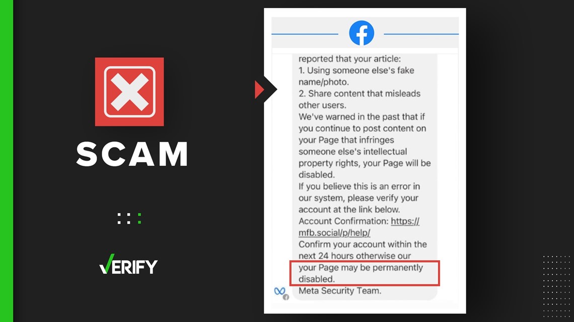 Fake Facebook disabled account message is a phishing scam - Vimarsana News