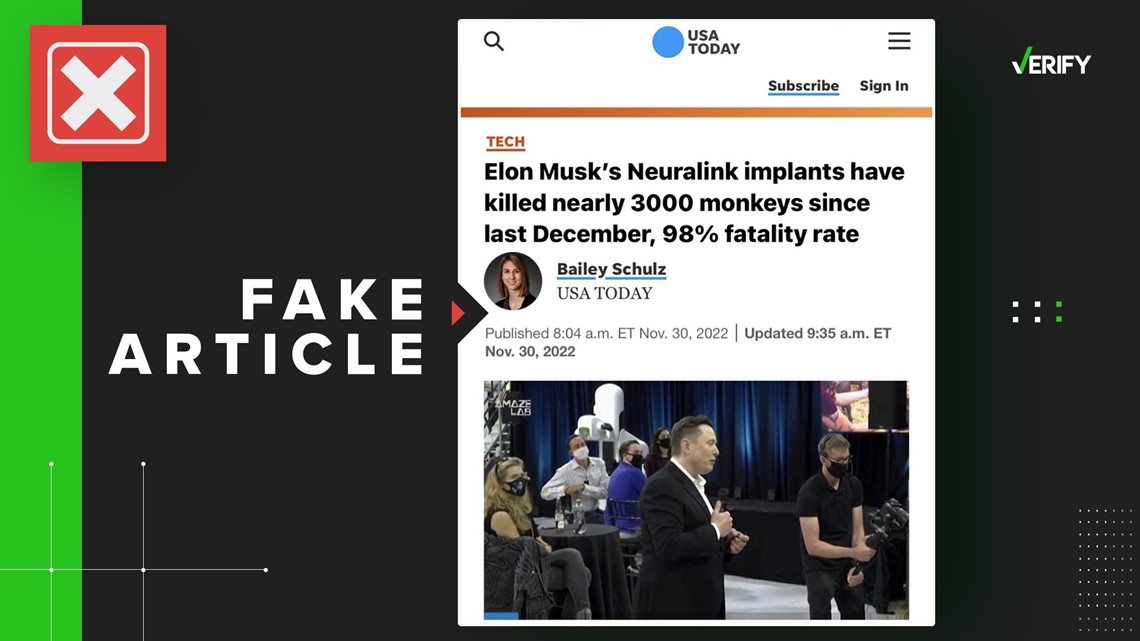 USA TODAY tidak melaporkan 3.000 kematian monyet Neuralink