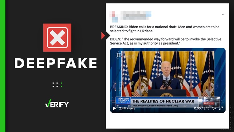 Viral video of Biden saying he's reinstating the draft is a deepfake