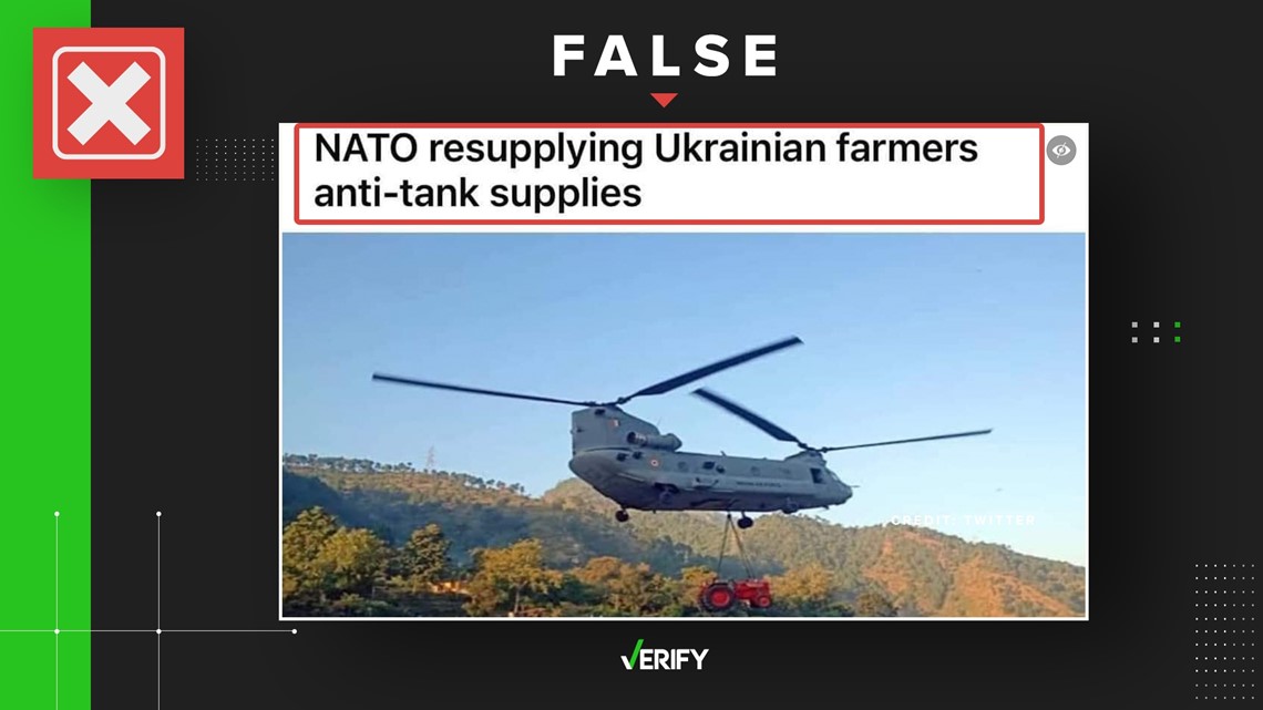Gambar viral helikopter, traktor bukan pengiriman NATO ke Ukraina