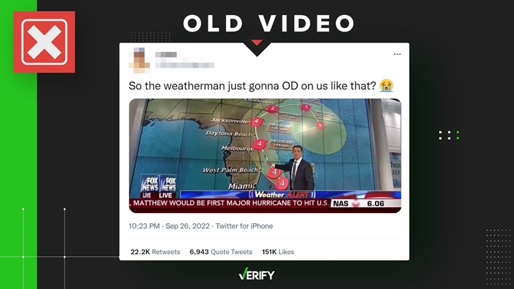 Viral video of Shepard Smith giving dire hurricane warning is actually from 2016