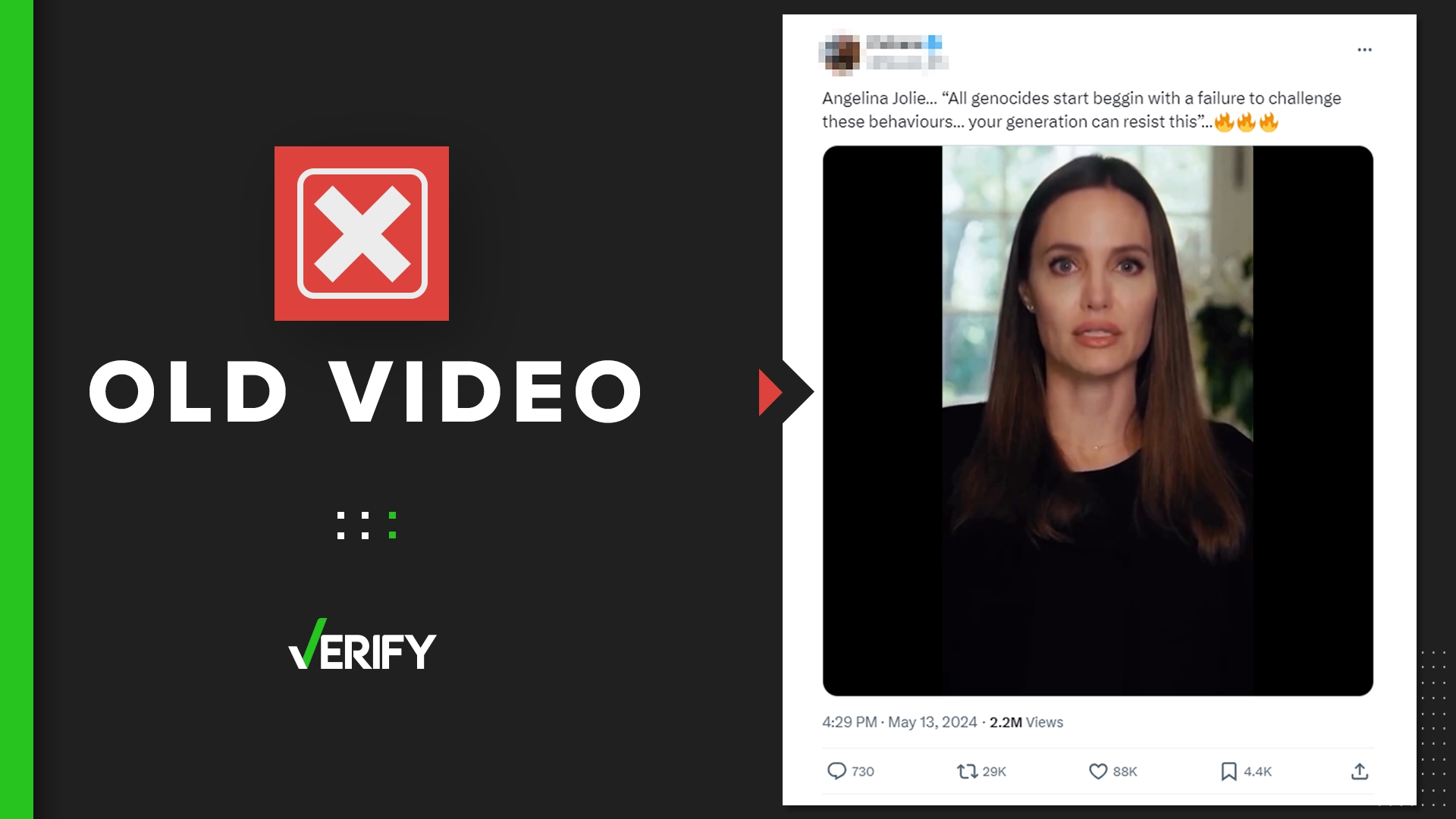 No, viral video doesn’t show Angelina Jolie supporting Palestine