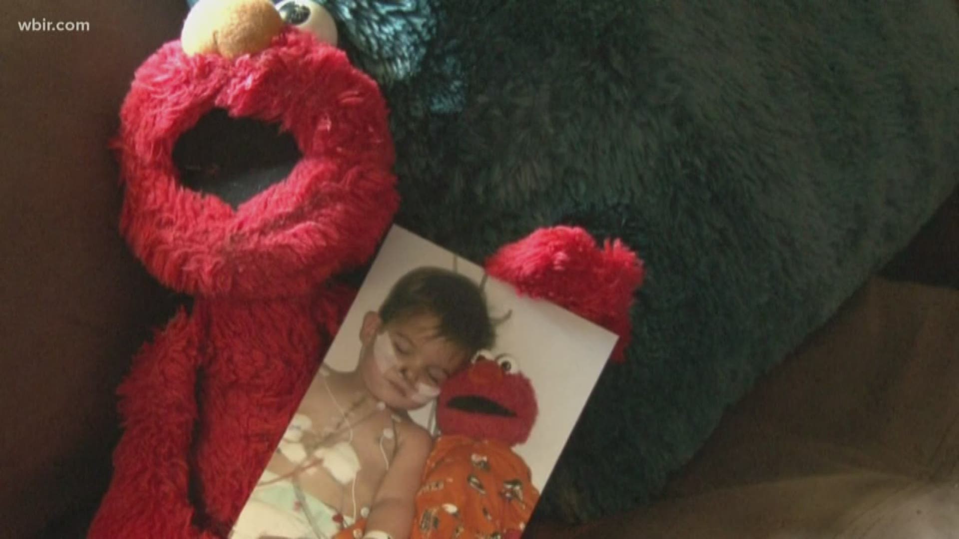 The photographer, Megan Flanagan, returned Elmo to his mom's hands the day before what would have been Tucker's 14th birthday.