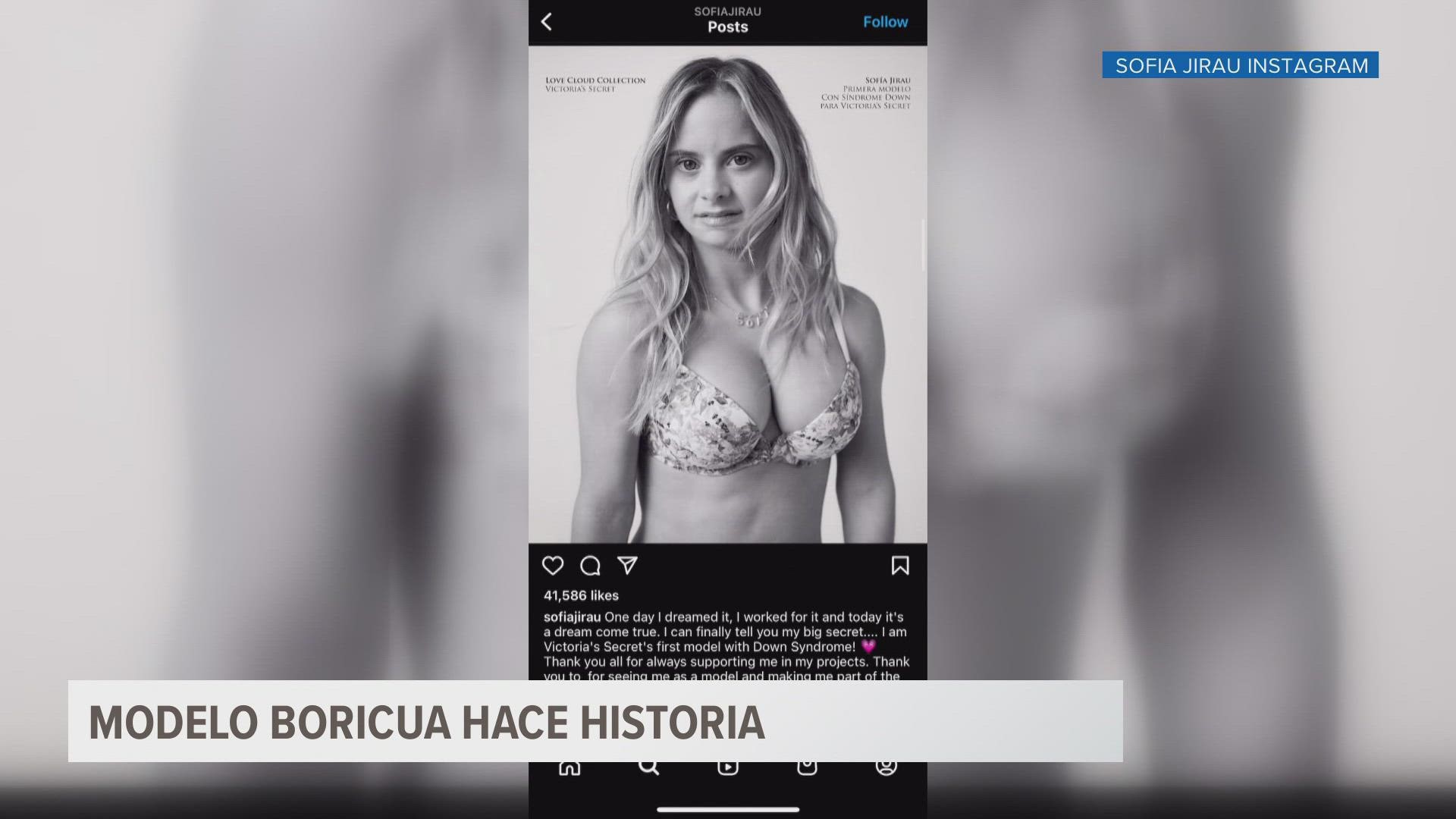 ¡Orgullo Boricua! Sofía Jirau se convierte en la primera modelo con síndrome de Down de Victoria's Secret.