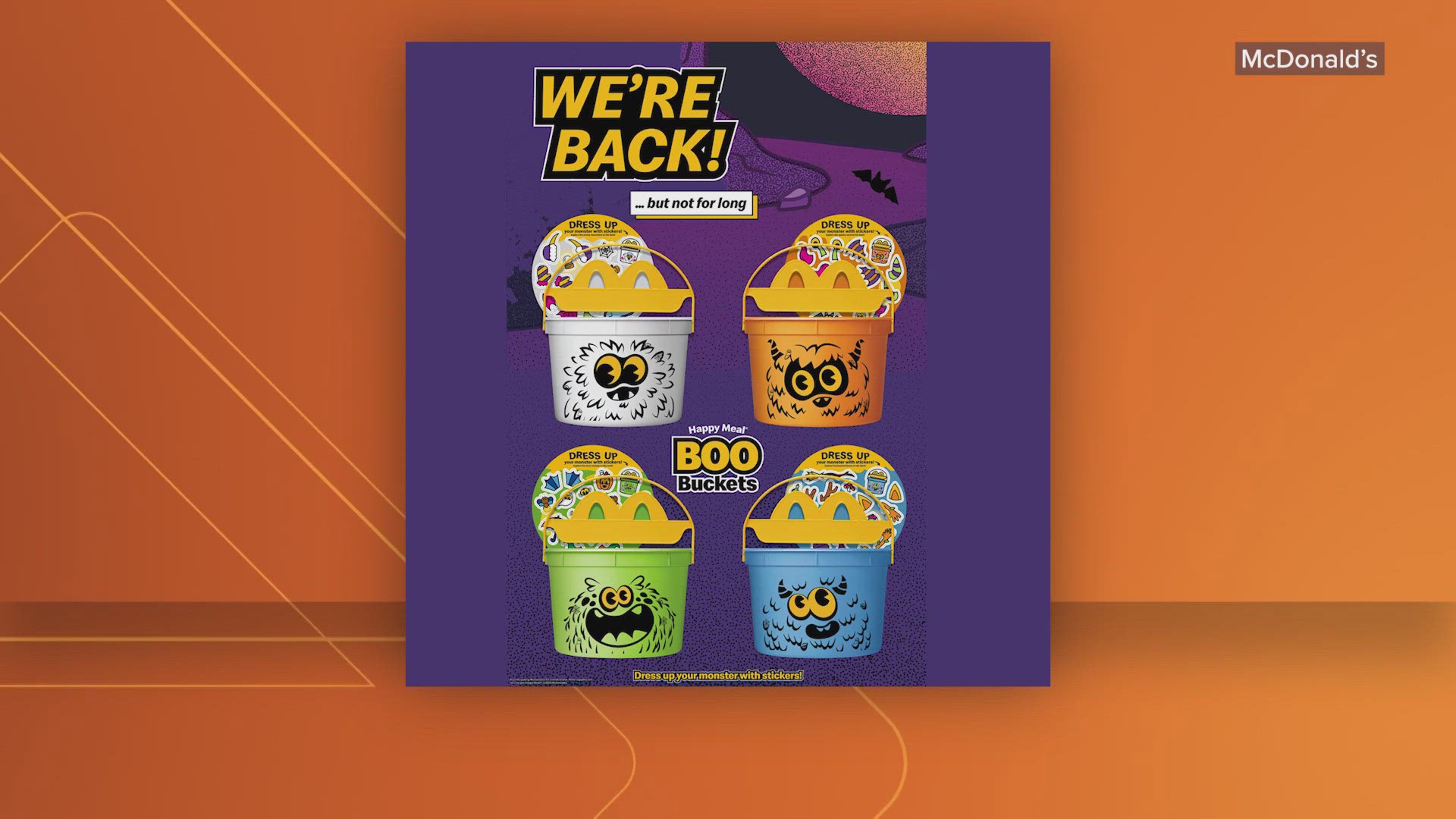 The buckets come with stickers and can be used for trick or treating.