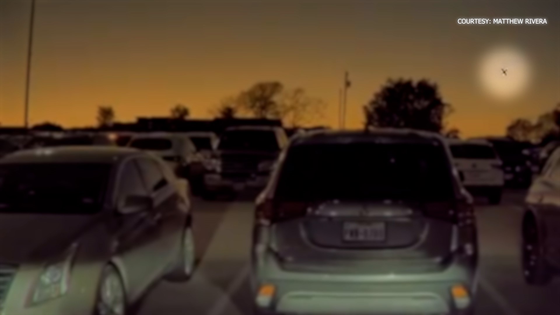 A plane crash in Plano, Texas, was captured on dashcam video Tuesday night. Courtesy of Matthew Garcia.